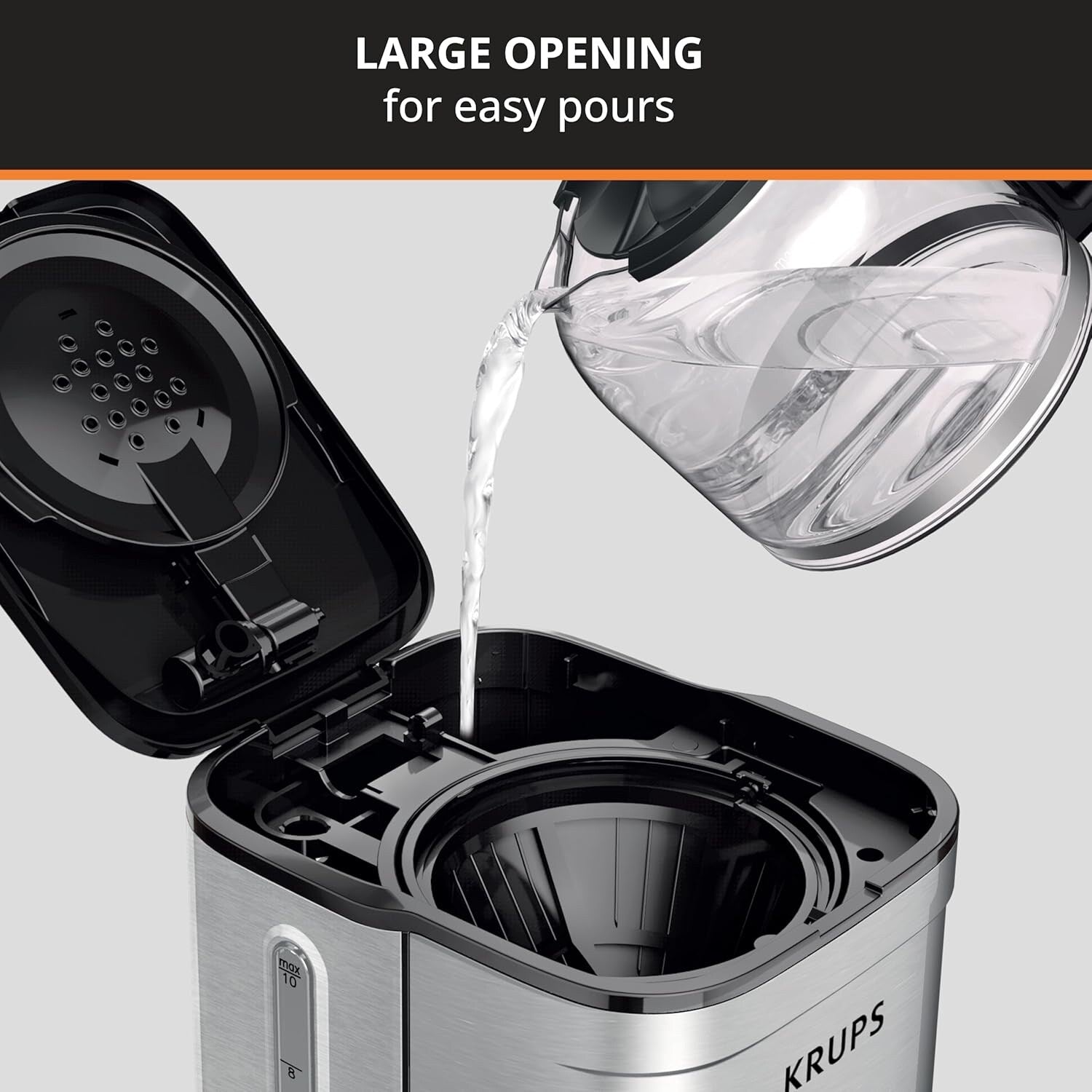 10-Cup Drip Coffee Maker, Digital Display, Stainless Steel Finish, Programmable Timer, Auto Shutoff