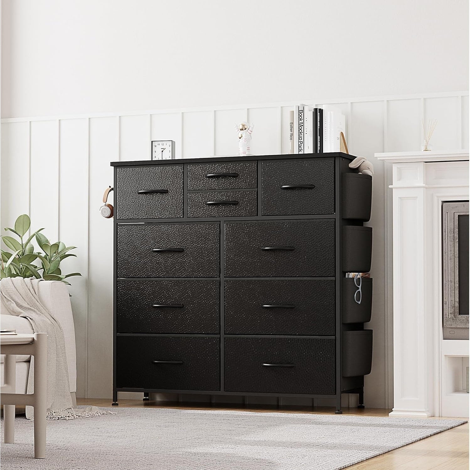10 Drawer Dresser Fabric Closet Storage Tower Organizer Unit Bedroom