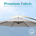 10 ft Steel Crank-lift Cantilever Umbrella With Weighted Base