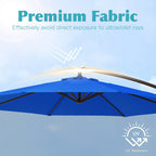10 ft Steel Crank-lift Cantilever Umbrella With Weighted Base