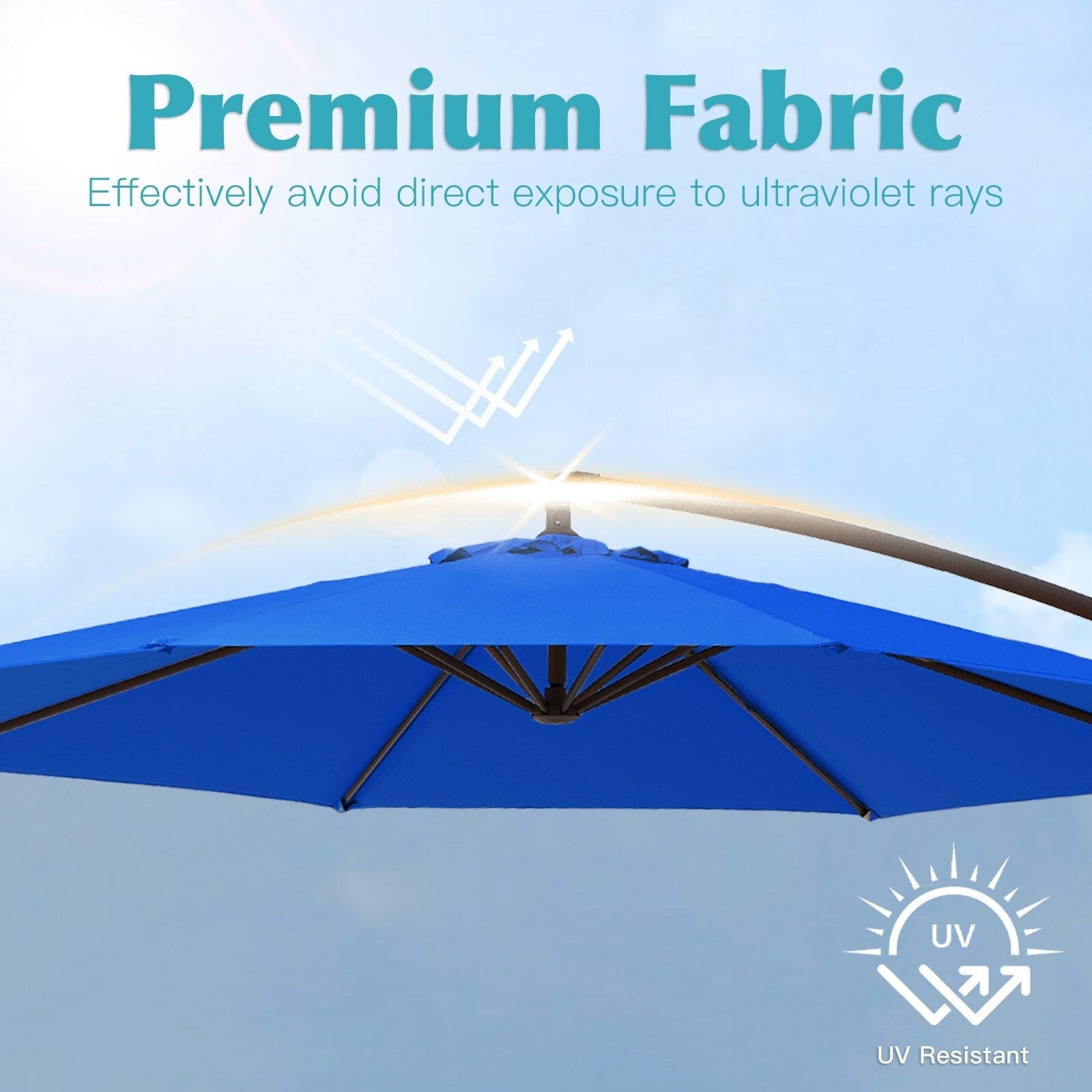 10 ft Steel Crank-lift Cantilever Umbrella With Weighted Base