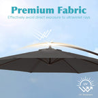 10 ft Steel Crank-lift Cantilever Umbrella With Weighted Base