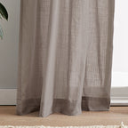 100% Cotton Sheer Tie Tab Curtain Panel Pair