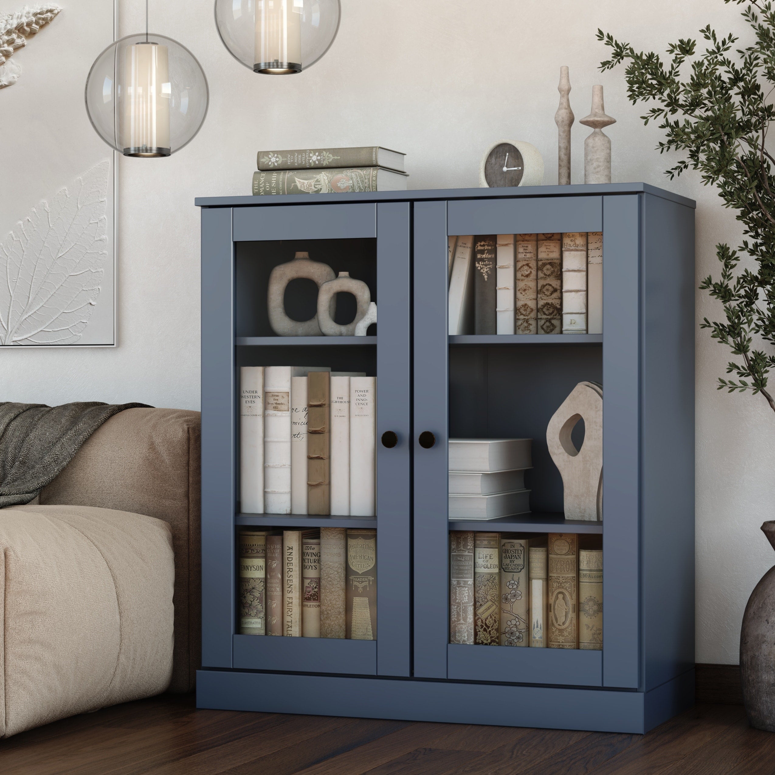 100% Solid Wood 3-shelf Bookcase with Optional Doors by Palace Imports