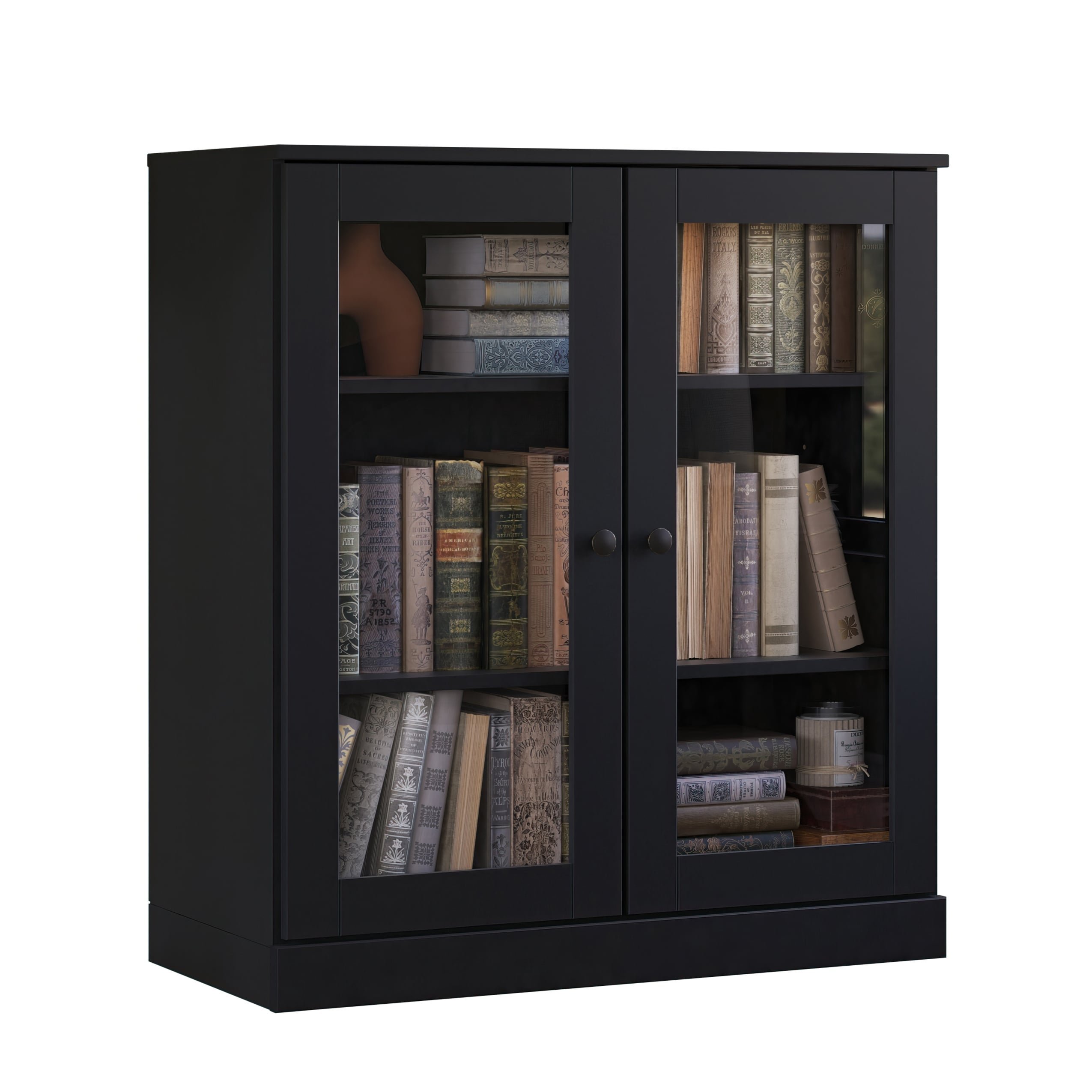 100% Solid Wood 3-shelf Bookcase with Optional Doors by Palace Imports