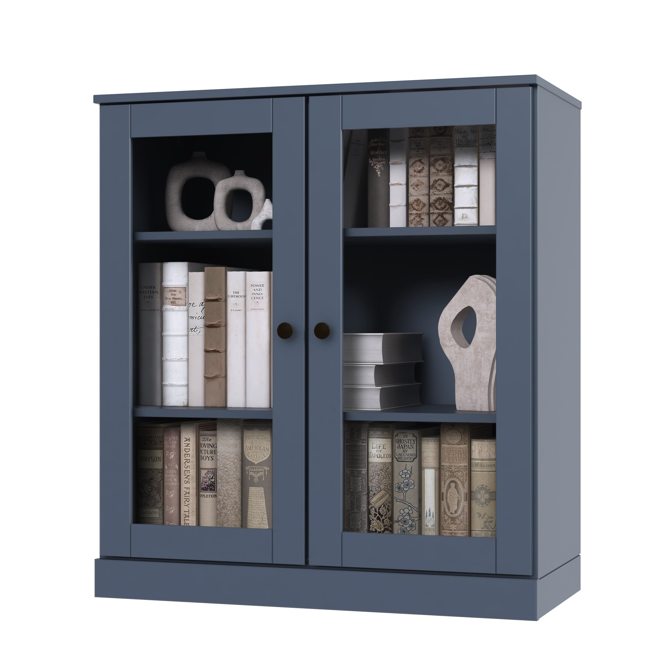 100% Solid Wood 3-shelf Bookcase with Optional Doors by Palace Imports
