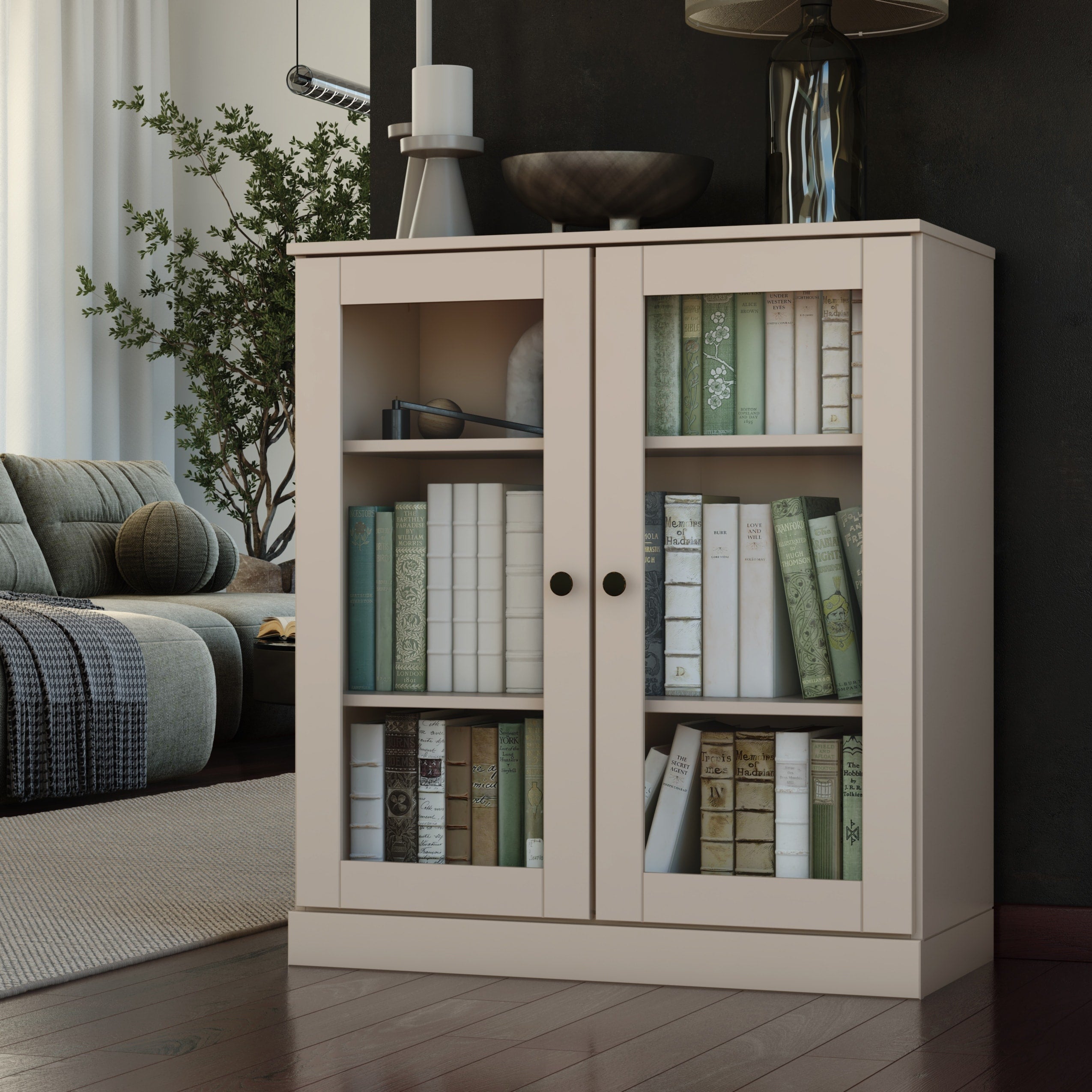100% Solid Wood 3-shelf Bookcase with Optional Doors by Palace Imports
