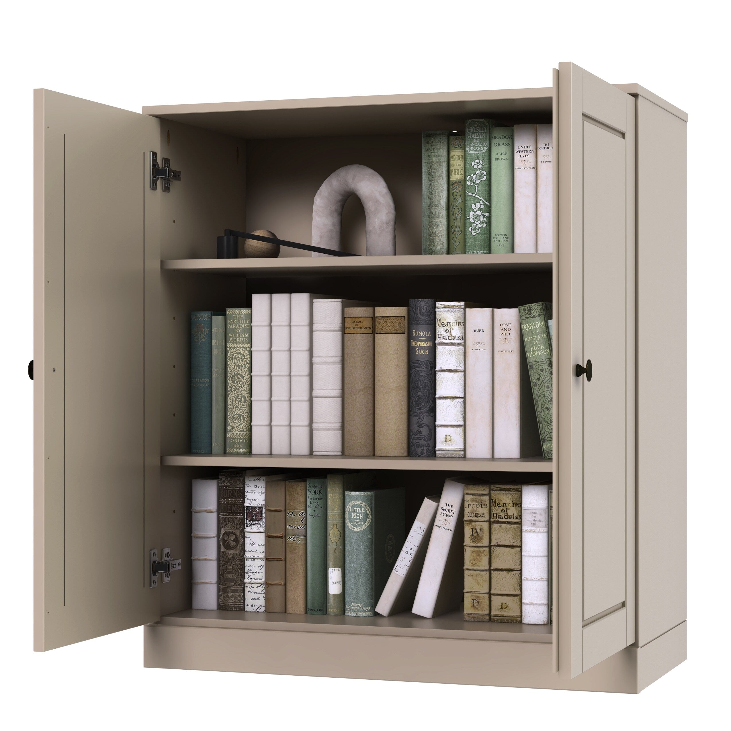 100% Solid Wood 3-shelf Bookcase with Optional Doors by Palace Imports