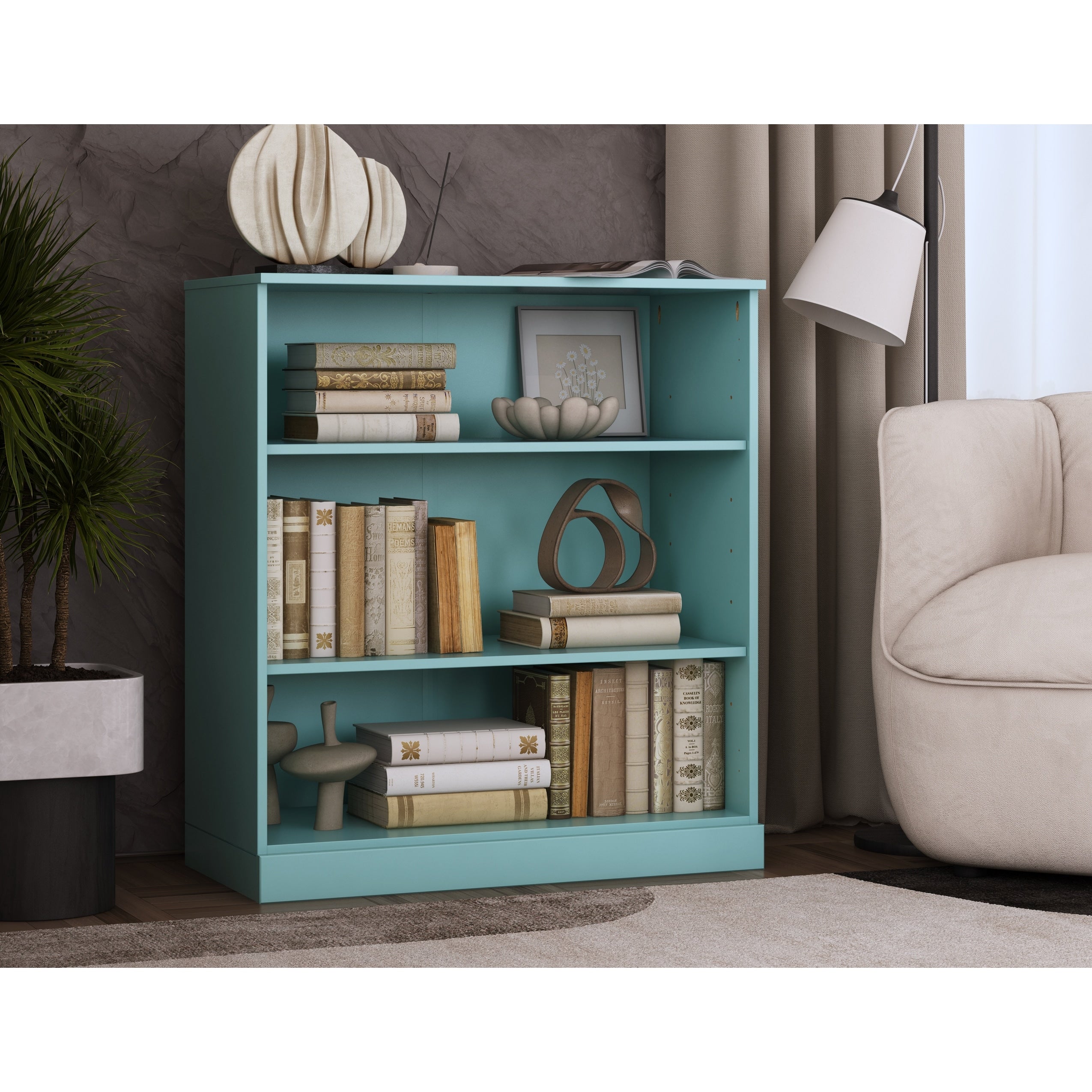 100% Solid Wood 3-shelf Bookcase with Optional Doors by Palace Imports