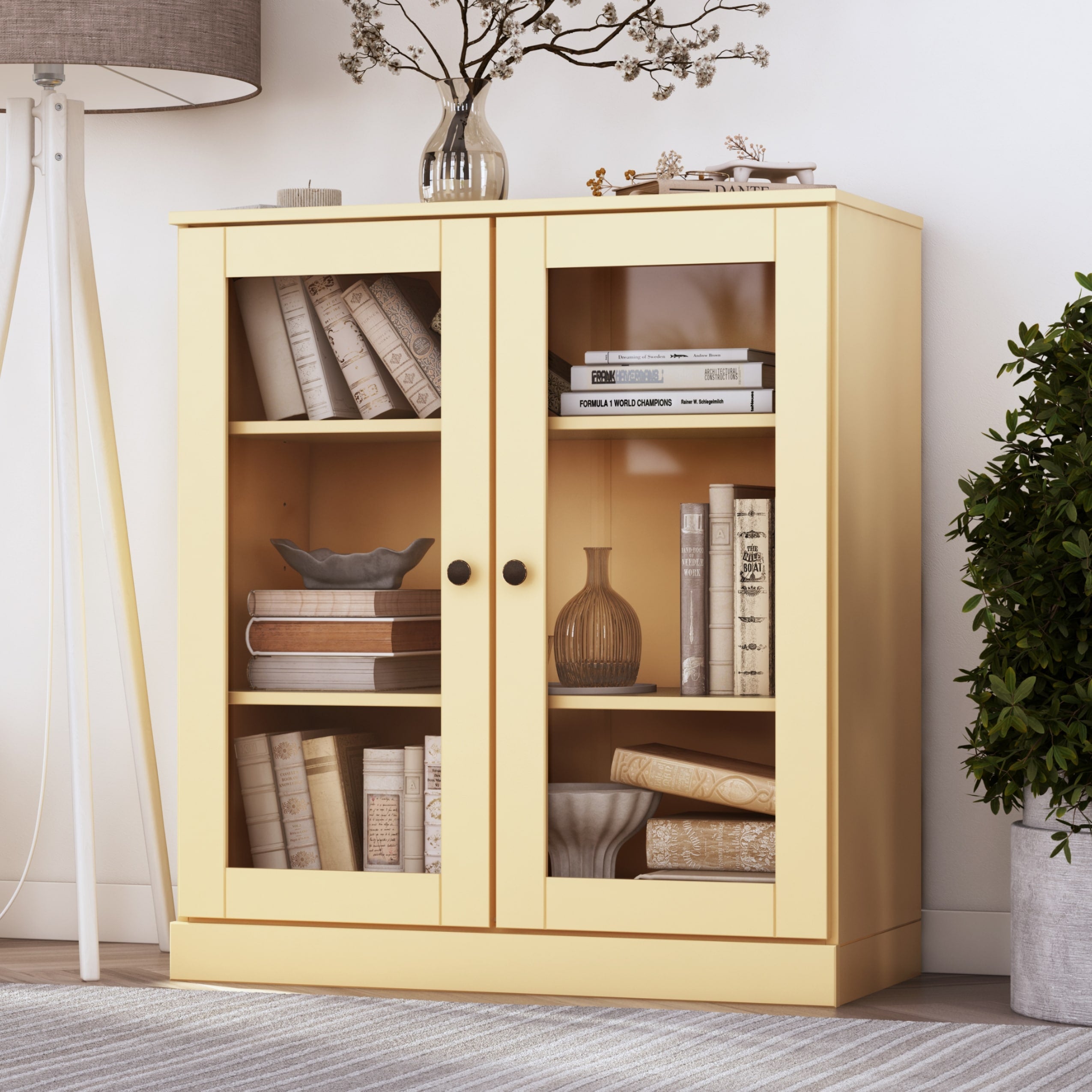 100% Solid Wood 3-shelf Bookcase with Optional Doors by Palace Imports