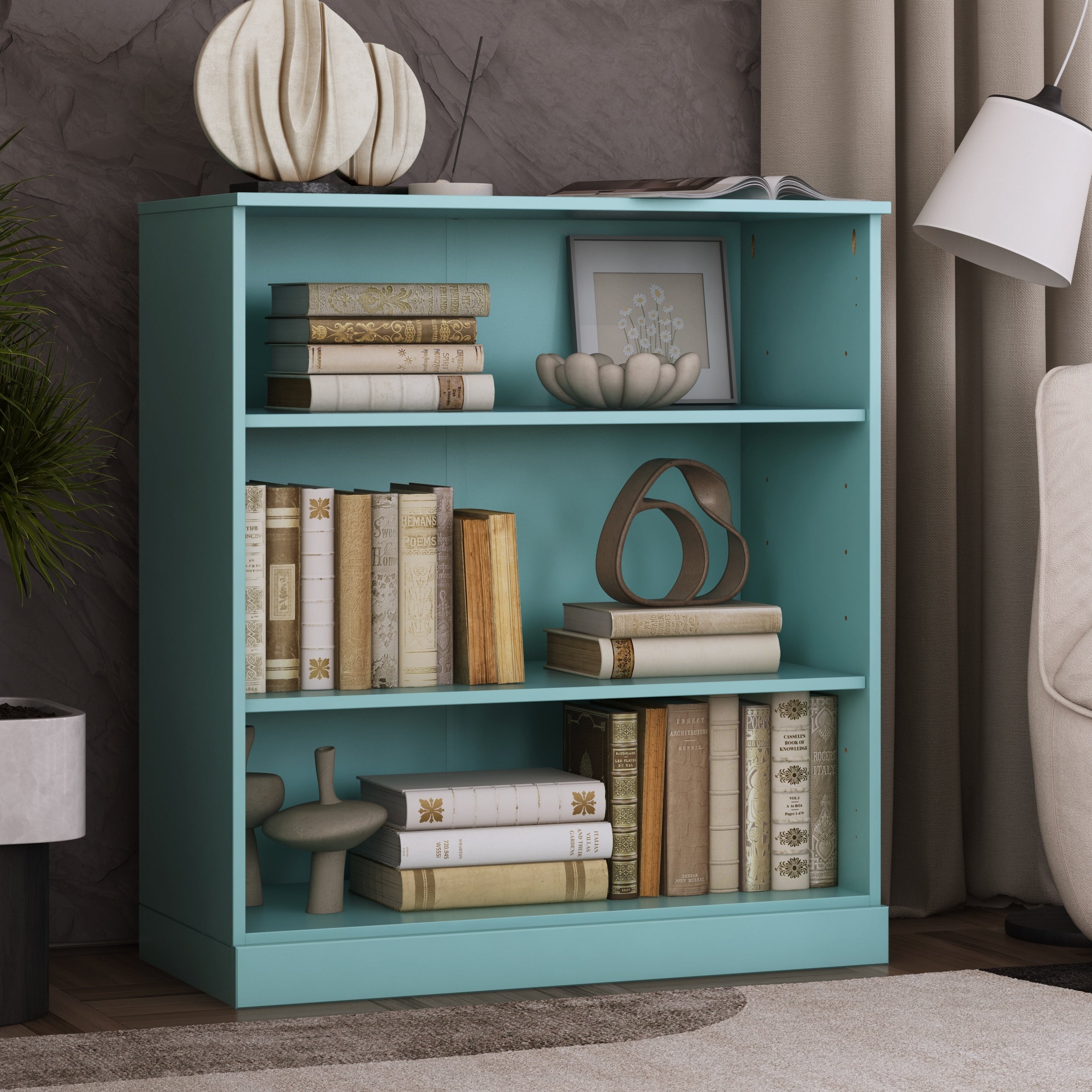 100% Solid Wood 3-shelf Bookcase with Optional Doors by Palace Imports