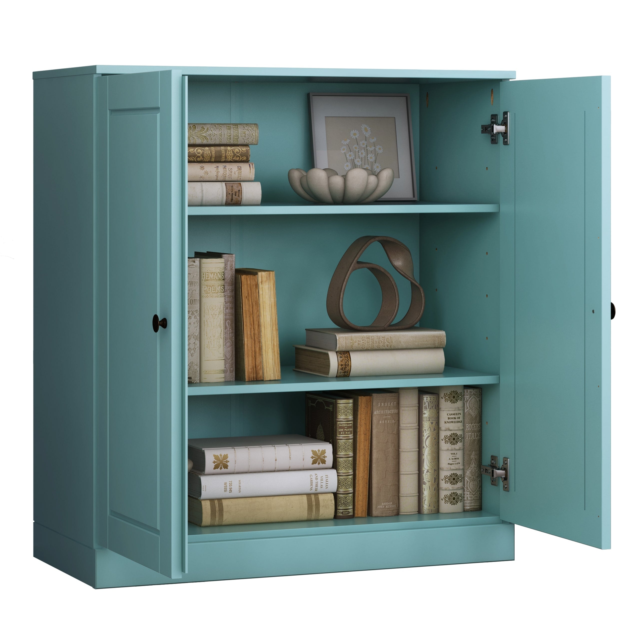 100% Solid Wood 3-shelf Bookcase with Optional Doors by Palace Imports