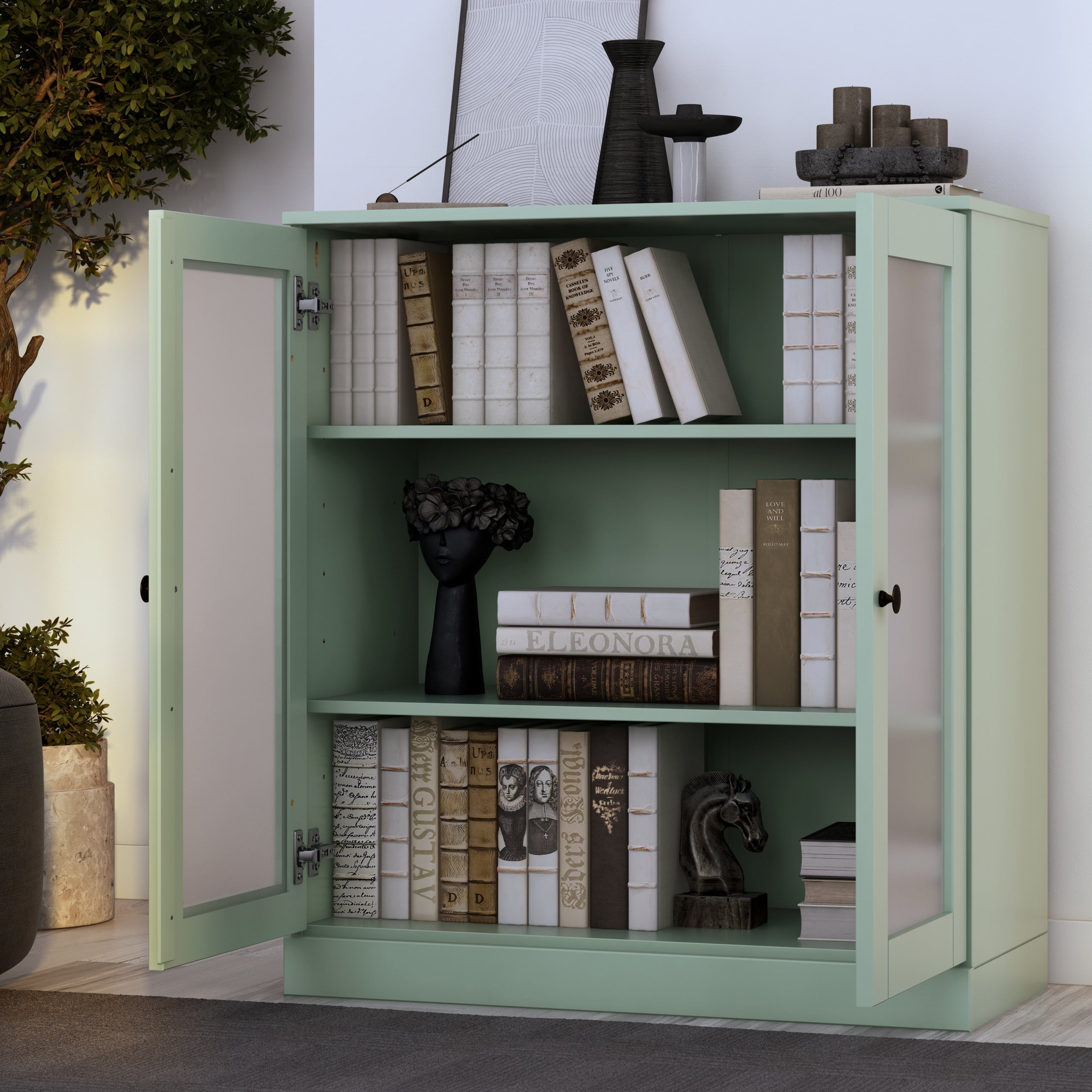 100% Solid Wood 3-shelf Bookcase with Optional Doors by Palace Imports