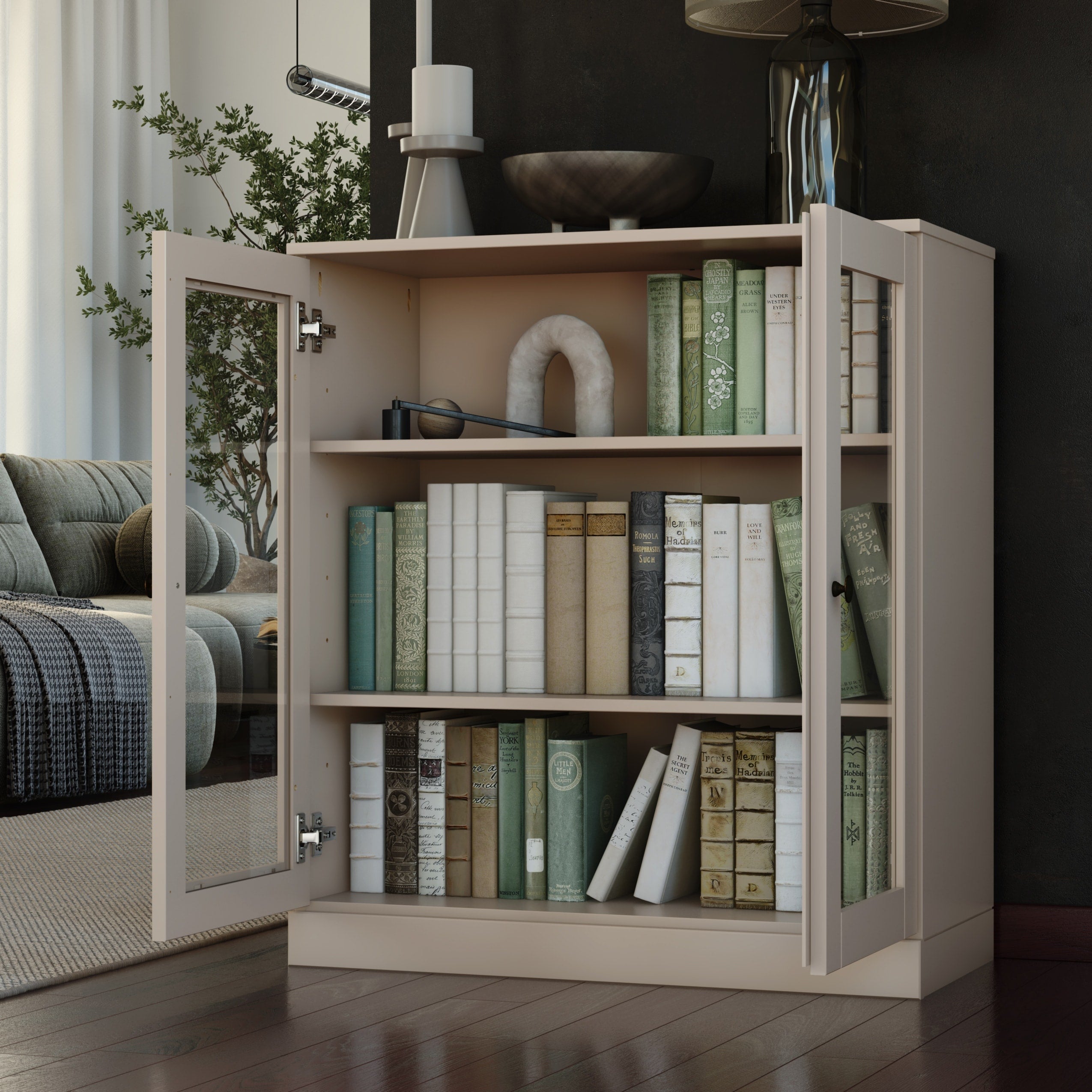 100% Solid Wood 3-shelf Bookcase with Optional Doors by Palace Imports