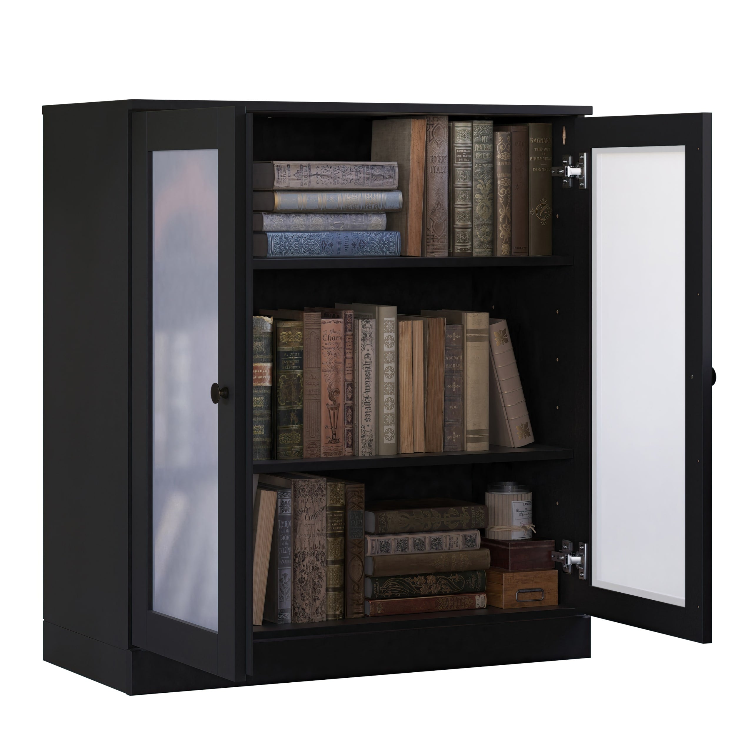 100% Solid Wood 3-shelf Bookcase with Optional Doors by Palace Imports