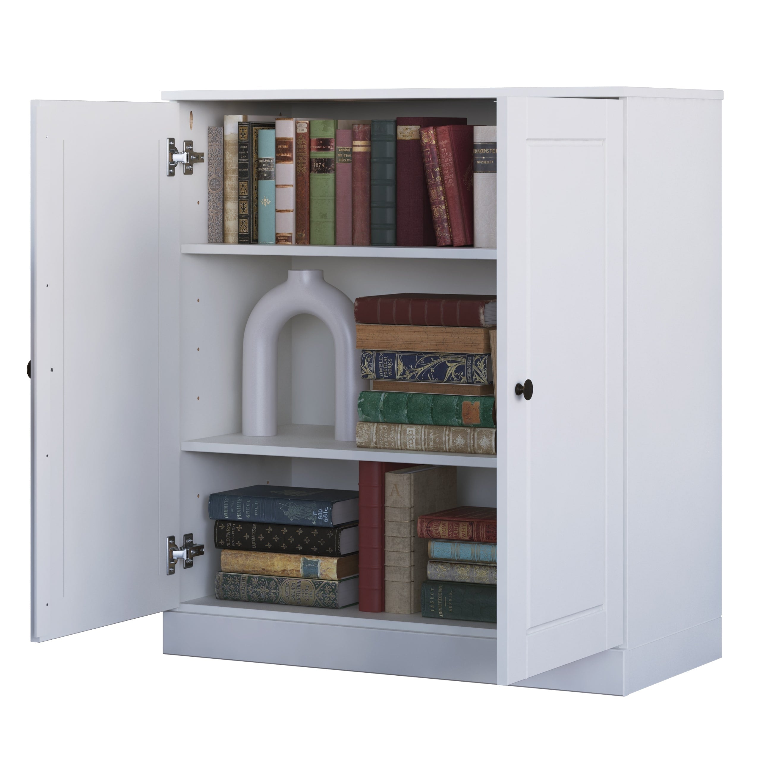100% Solid Wood 3-shelf Bookcase with Optional Doors by Palace Imports