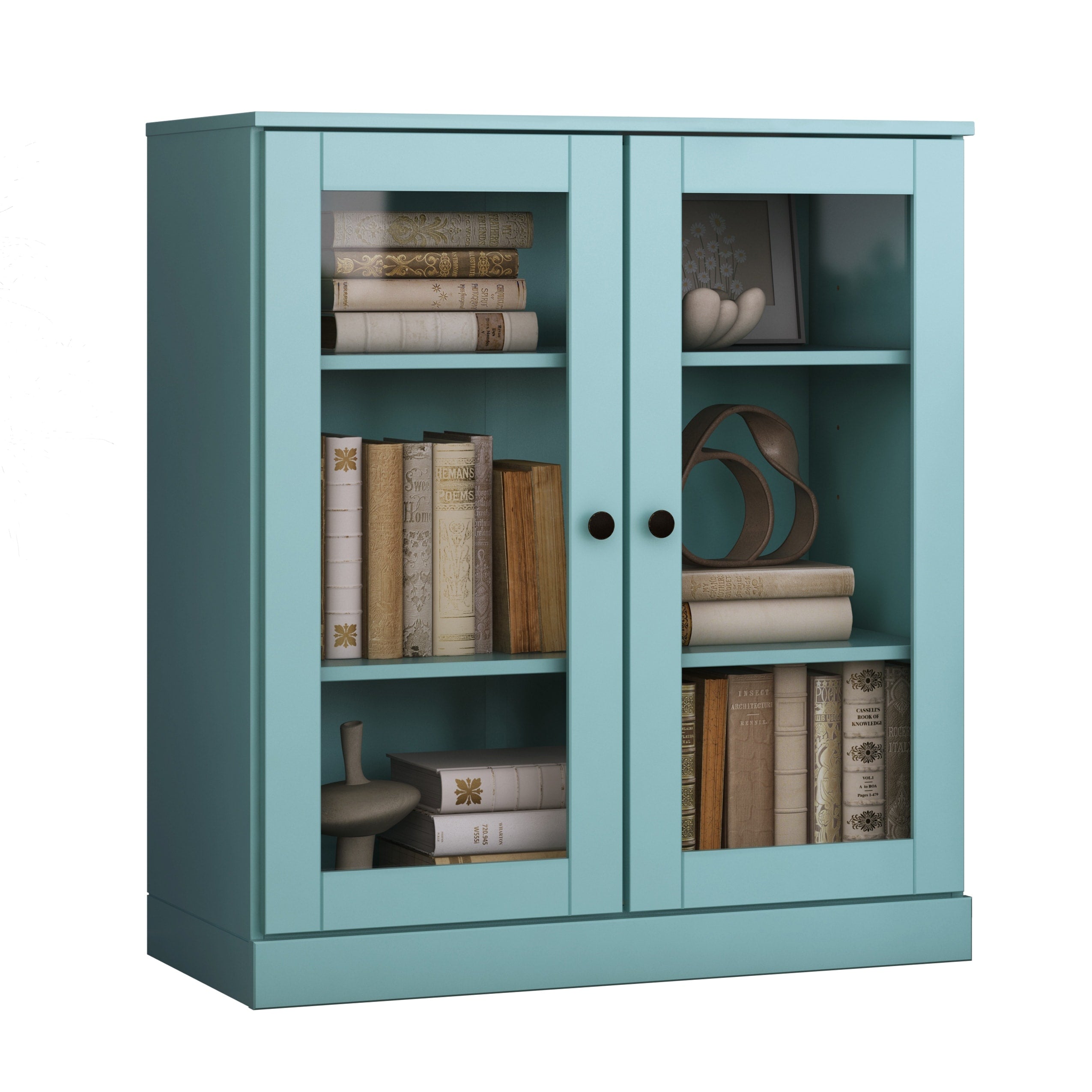 100% Solid Wood 3-shelf Bookcase with Optional Doors by Palace Imports