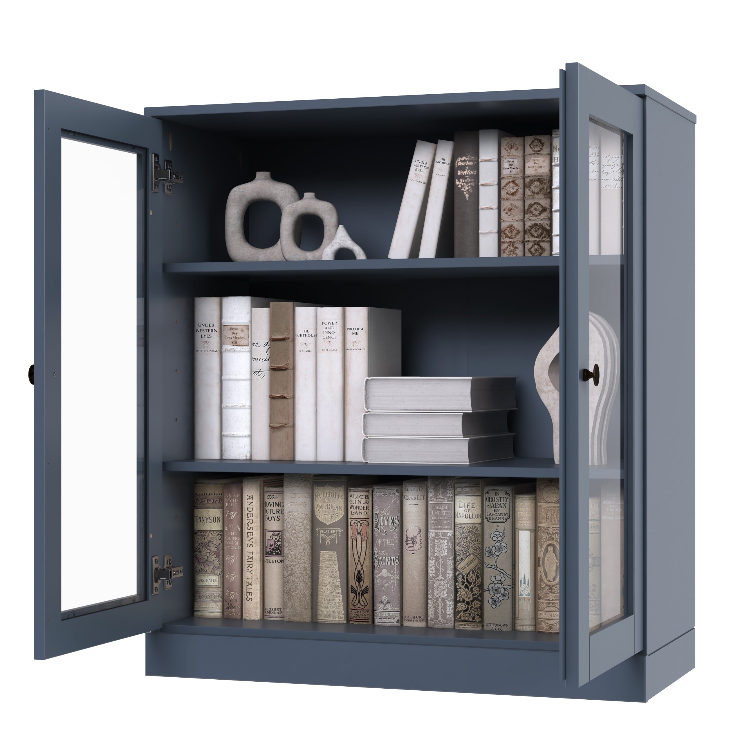 100% Solid Wood 3-shelf Bookcase with Optional Doors by Palace Imports