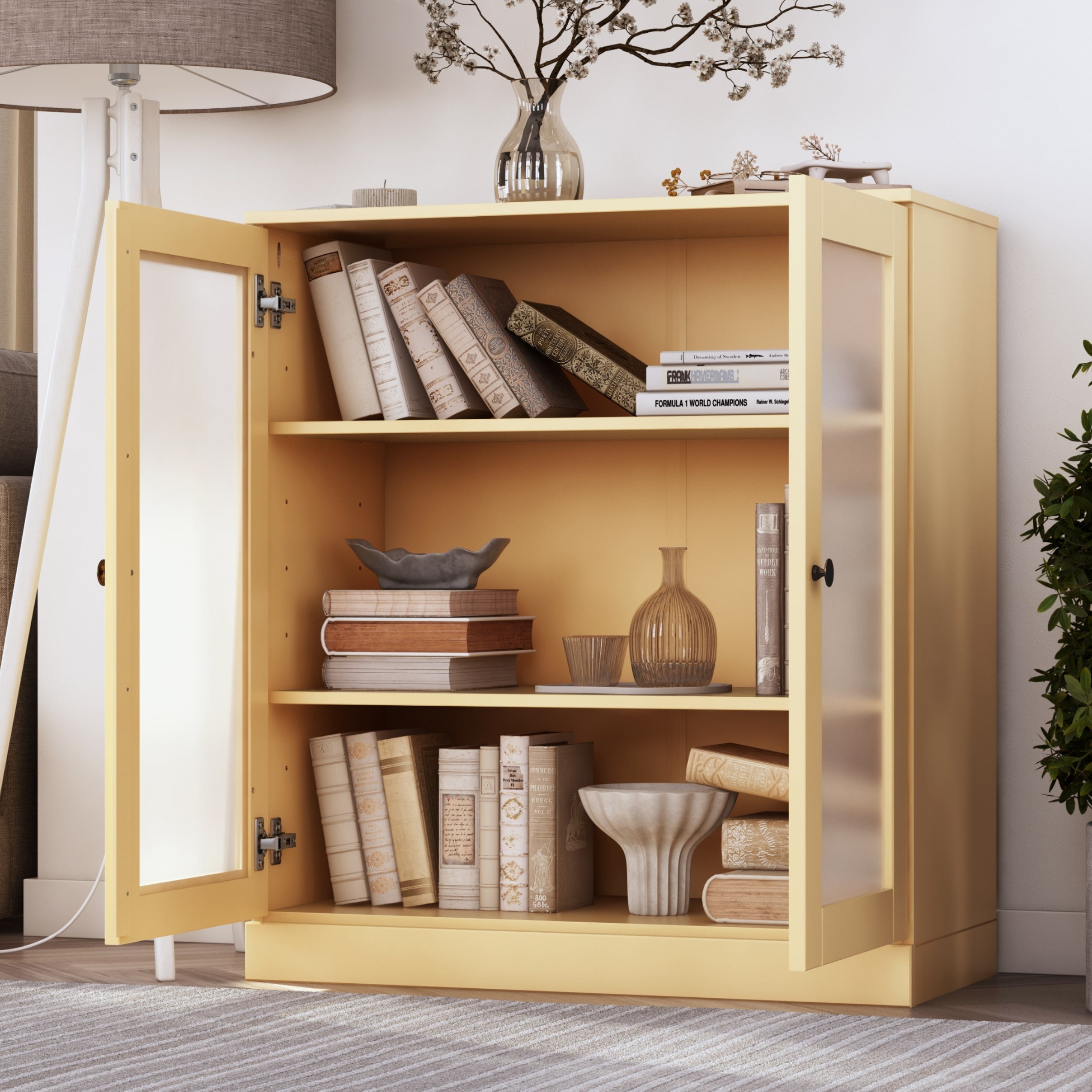 100% Solid Wood 3-shelf Bookcase with Optional Doors by Palace Imports