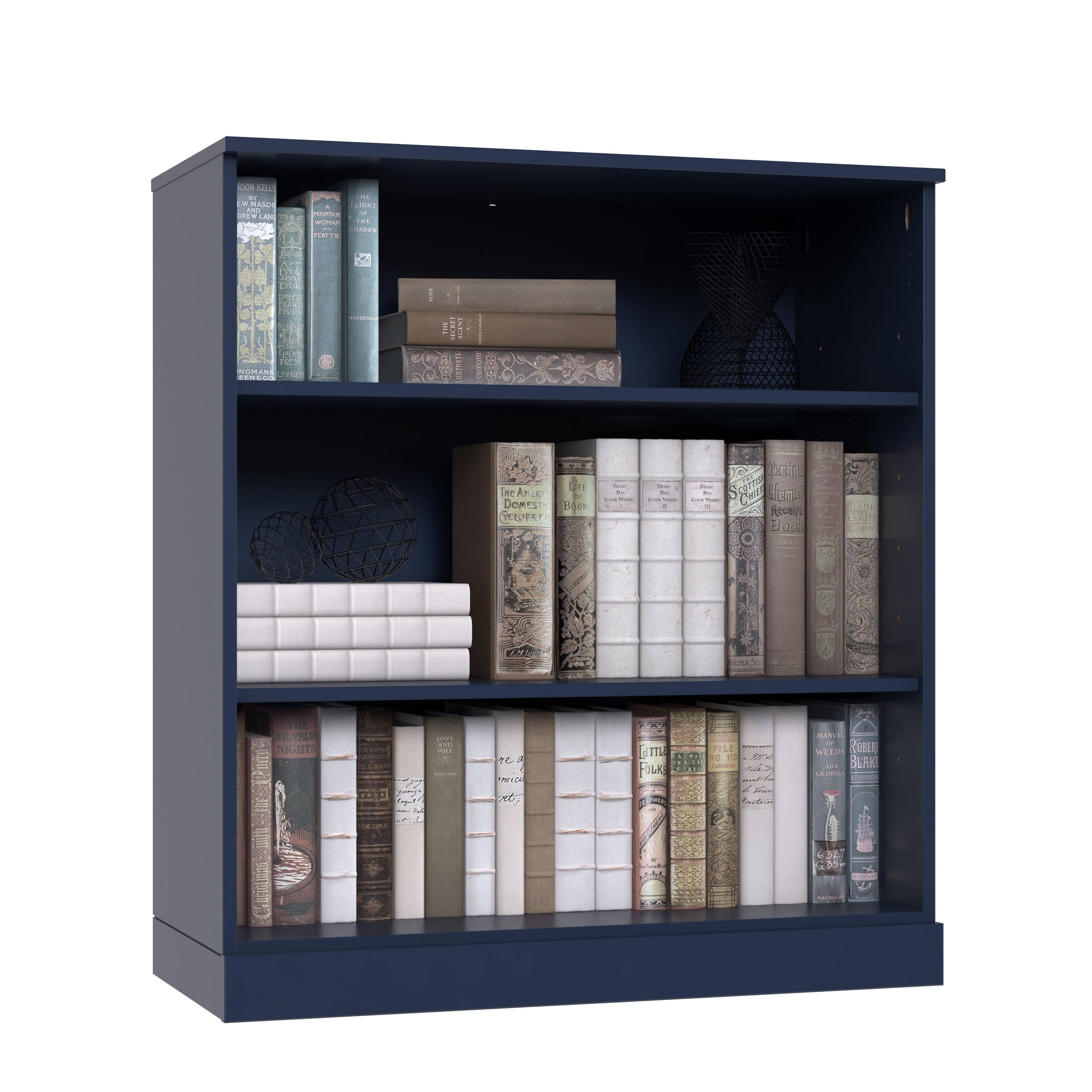 100% Solid Wood 3-shelf Bookcase with Optional Doors by Palace Imports