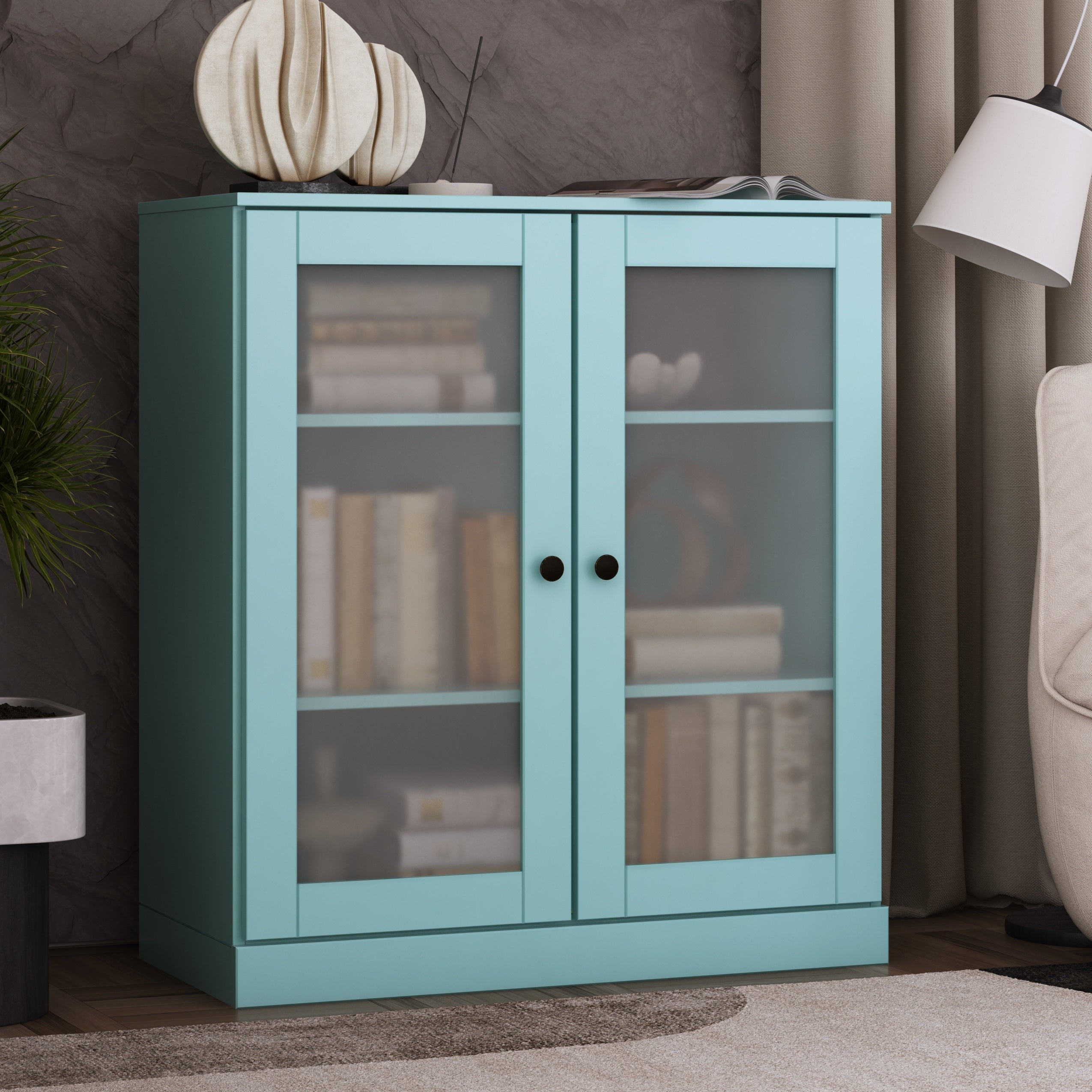 100% Solid Wood 3-shelf Bookcase with Optional Doors by Palace Imports