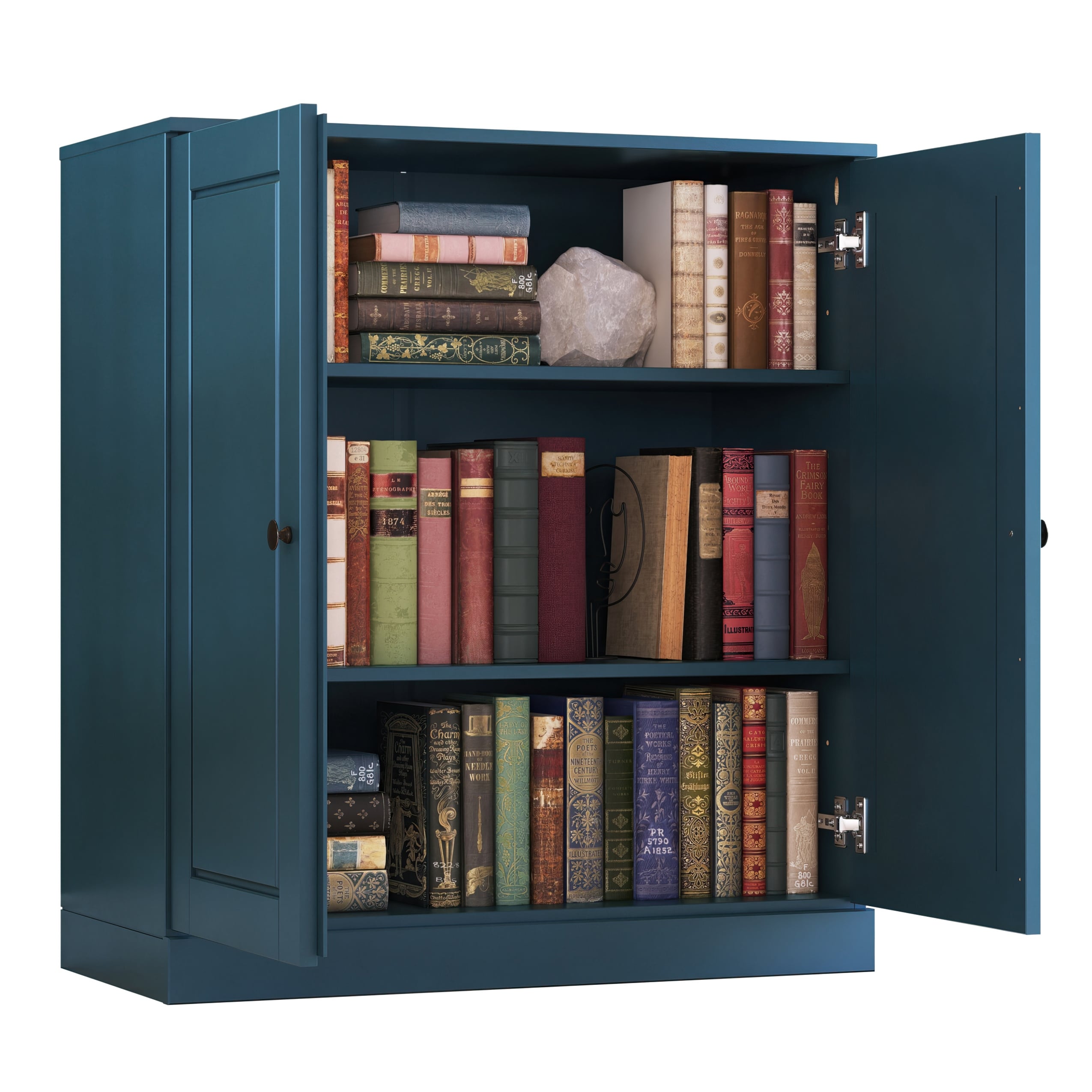 100% Solid Wood 3-shelf Bookcase with Optional Doors by Palace Imports