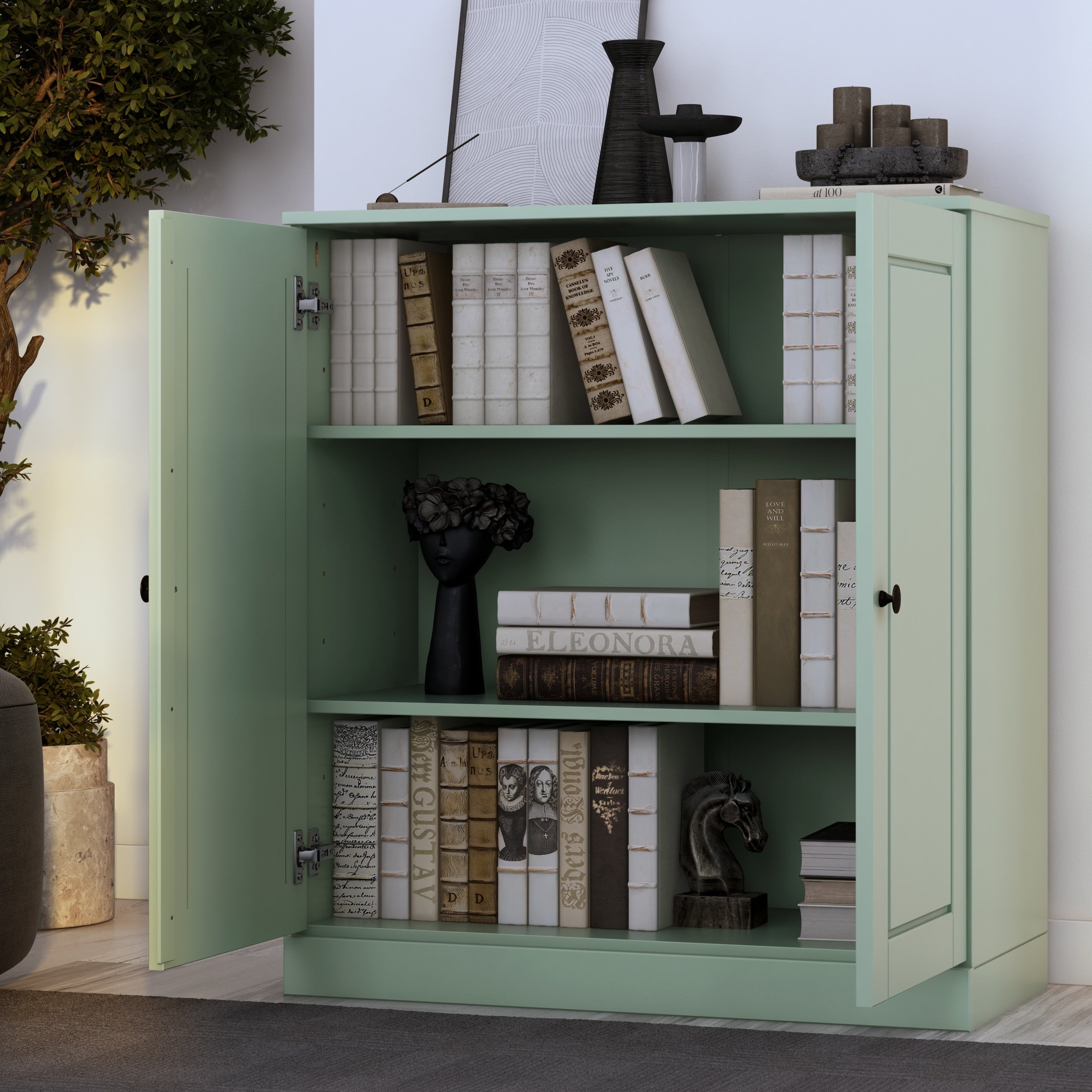 100% Solid Wood 3-shelf Bookcase with Optional Doors by Palace Imports