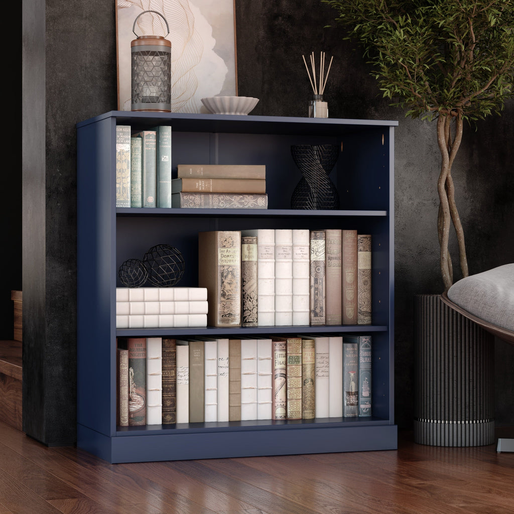 100% Solid Wood 3-shelf Bookcase with Optional Doors by Palace Imports