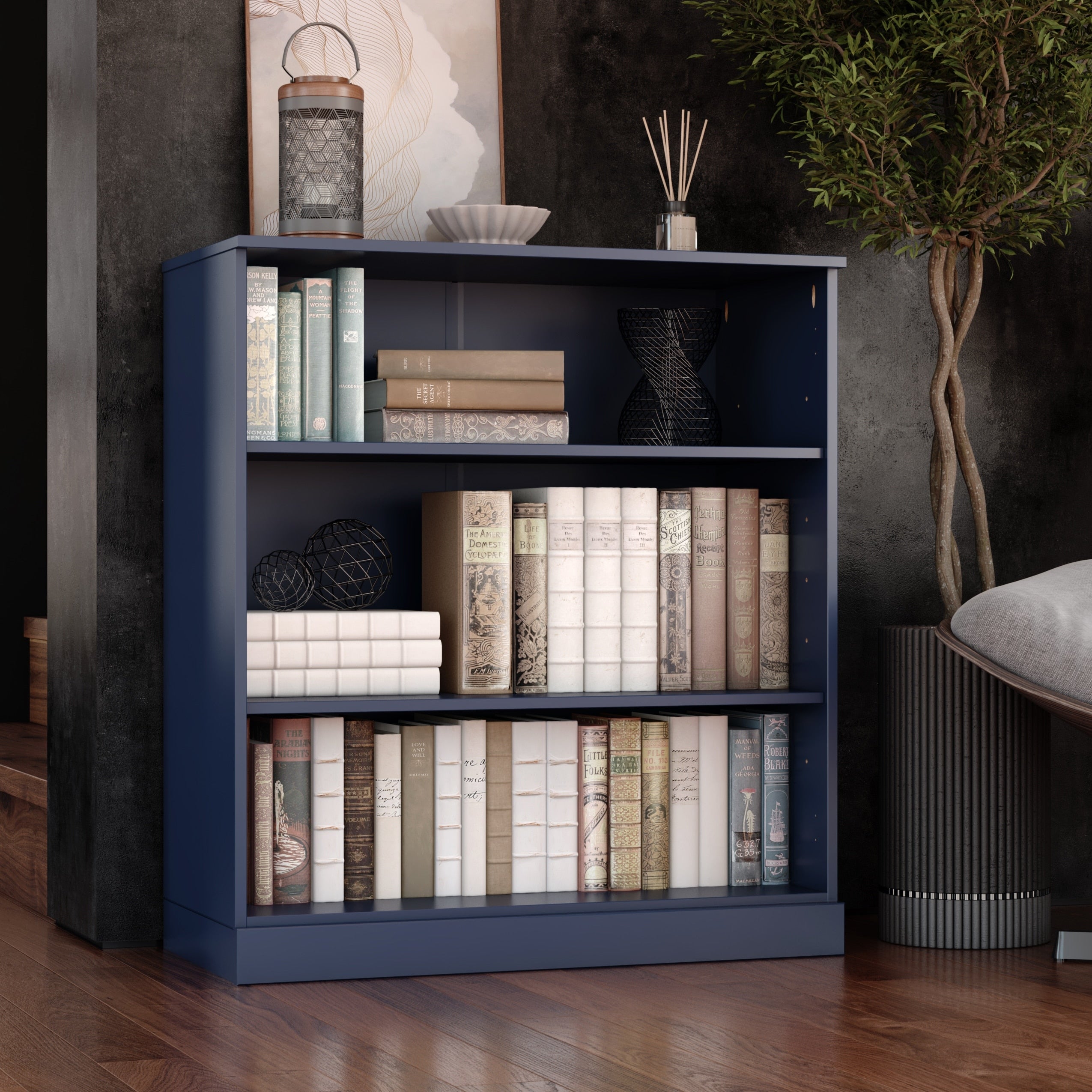 100% Solid Wood 3-shelf Bookcase with Optional Doors by Palace Imports
