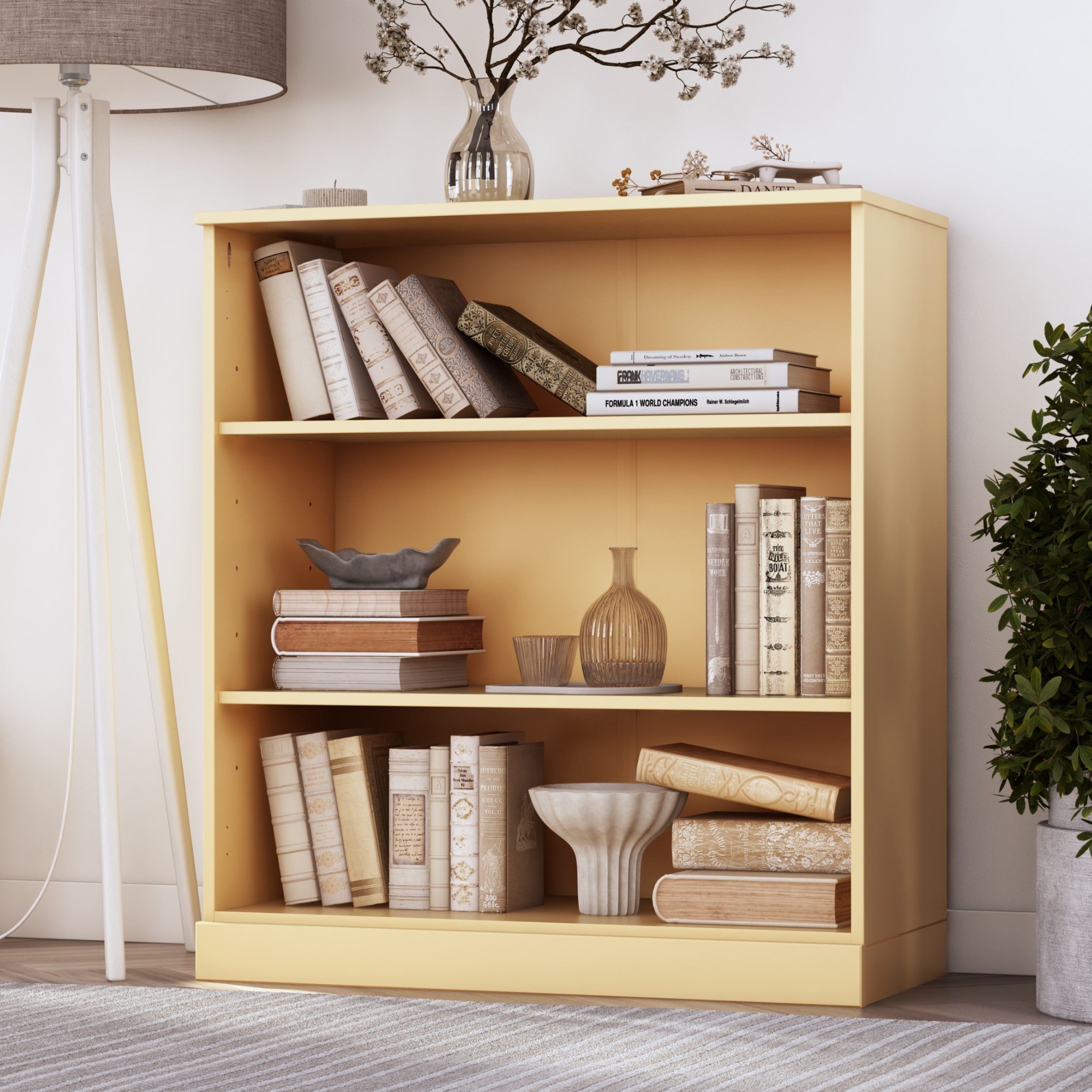 100% Solid Wood 3-shelf Bookcase with Optional Doors by Palace Imports