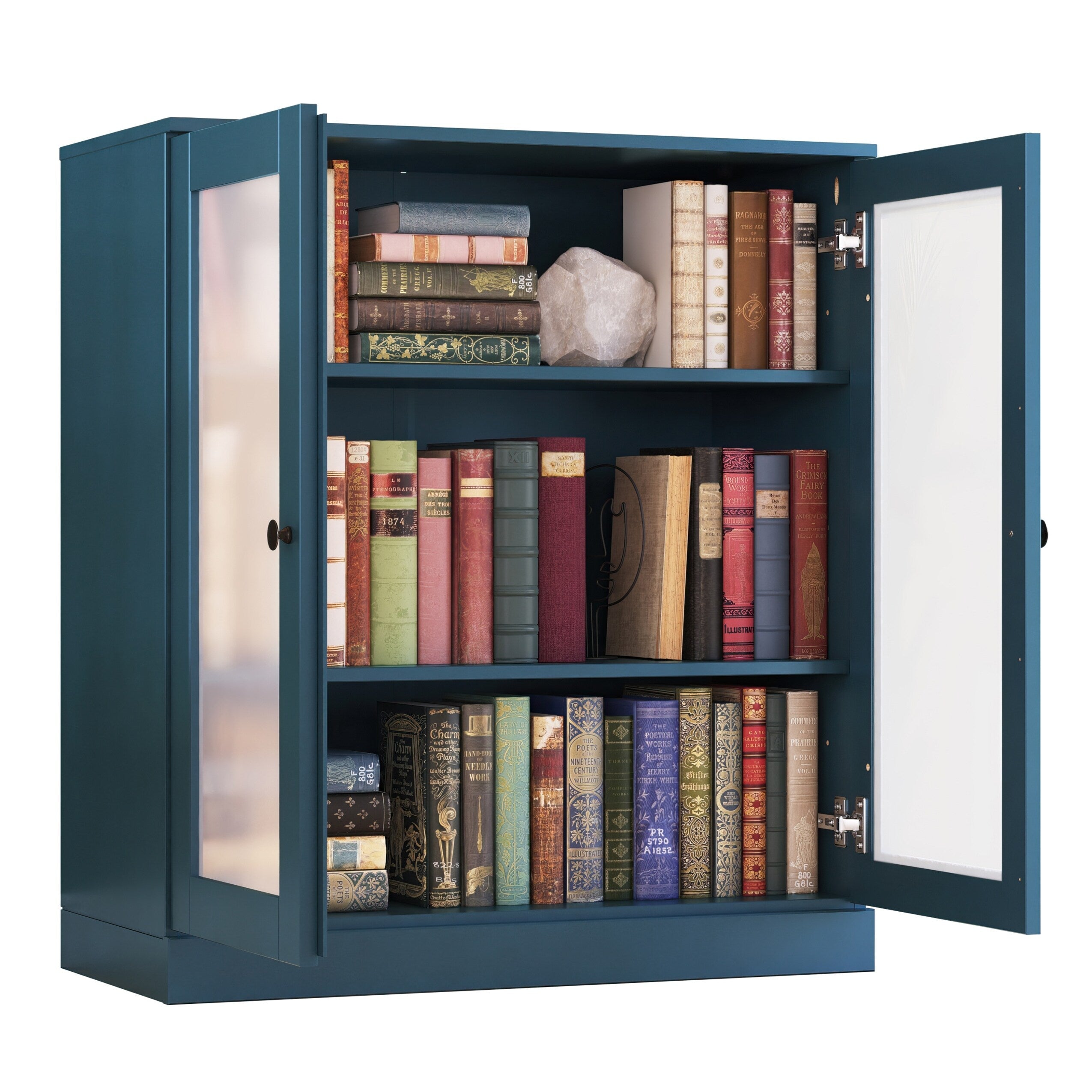100% Solid Wood 3-shelf Bookcase with Optional Doors by Palace Imports