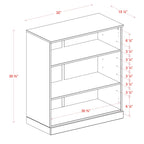 100% Solid Wood 3-shelf Bookcase with Optional Doors by Palace Imports