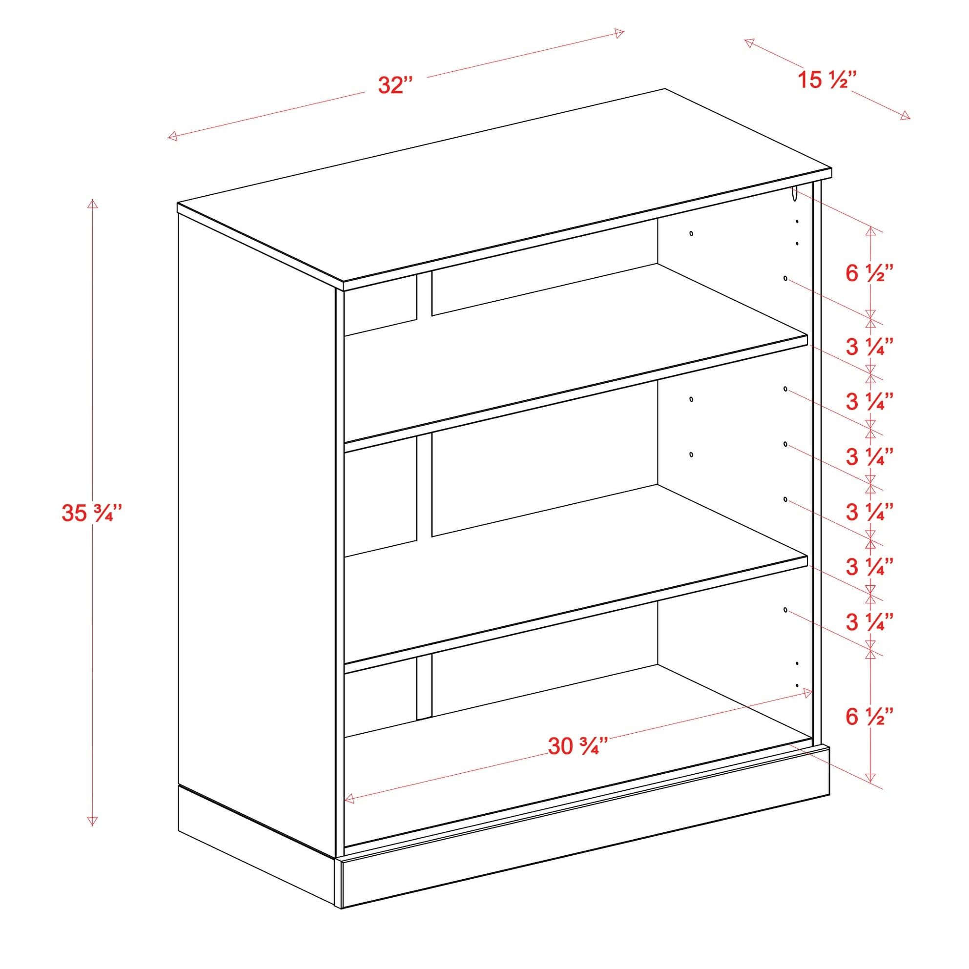 100% Solid Wood 3-shelf Bookcase with Optional Doors by Palace Imports