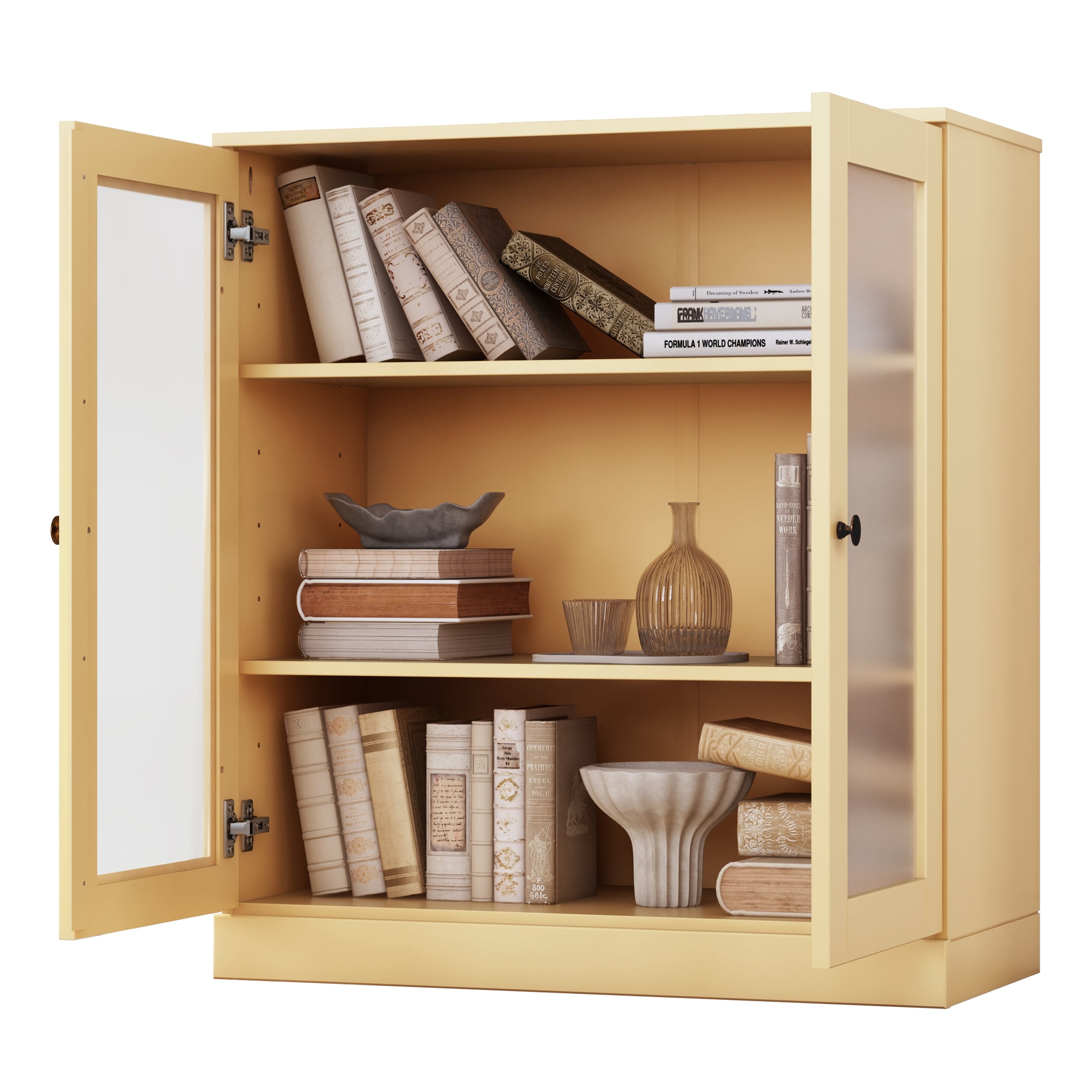 100% Solid Wood 3-shelf Bookcase with Optional Doors by Palace Imports