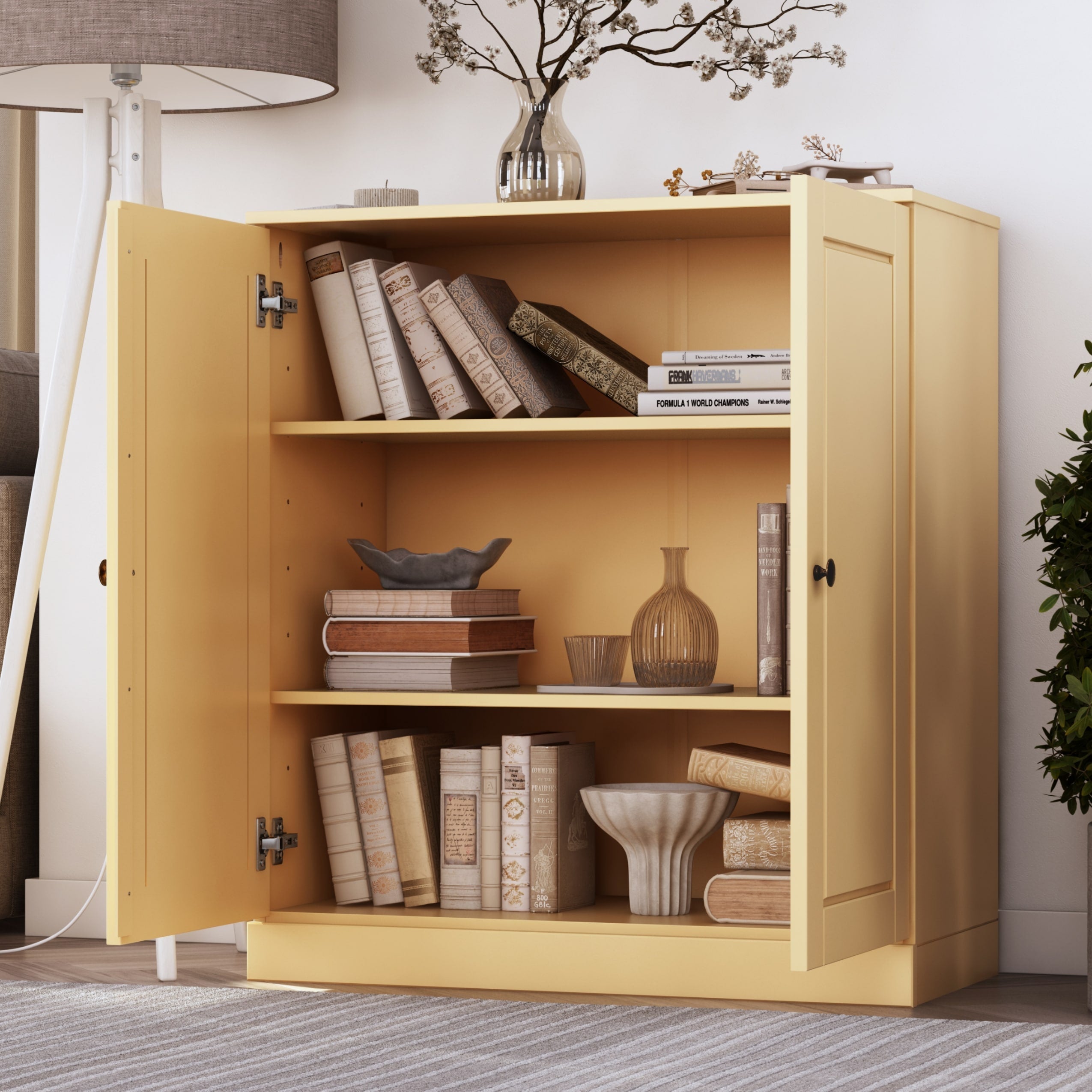 100% Solid Wood 3-shelf Bookcase with Optional Doors by Palace Imports