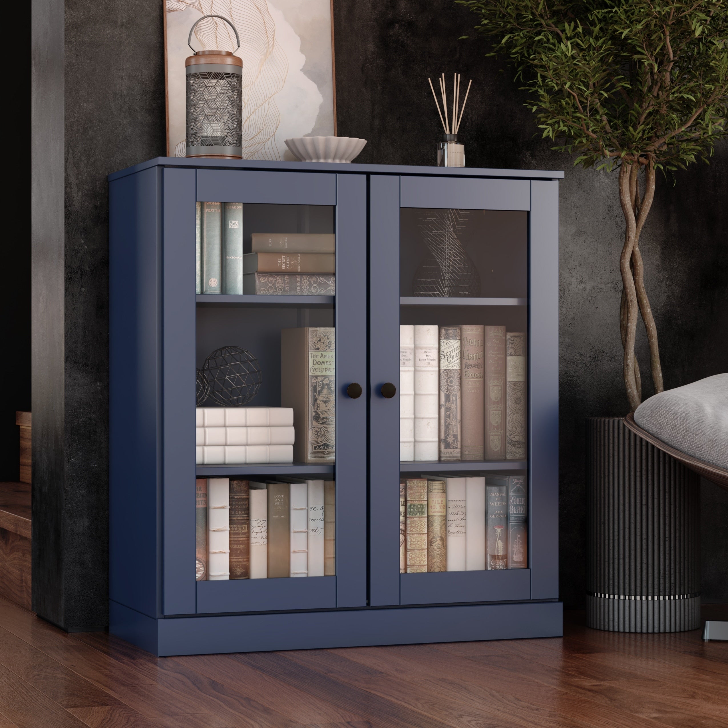 100% Solid Wood 3-shelf Bookcase with Optional Doors by Palace Imports