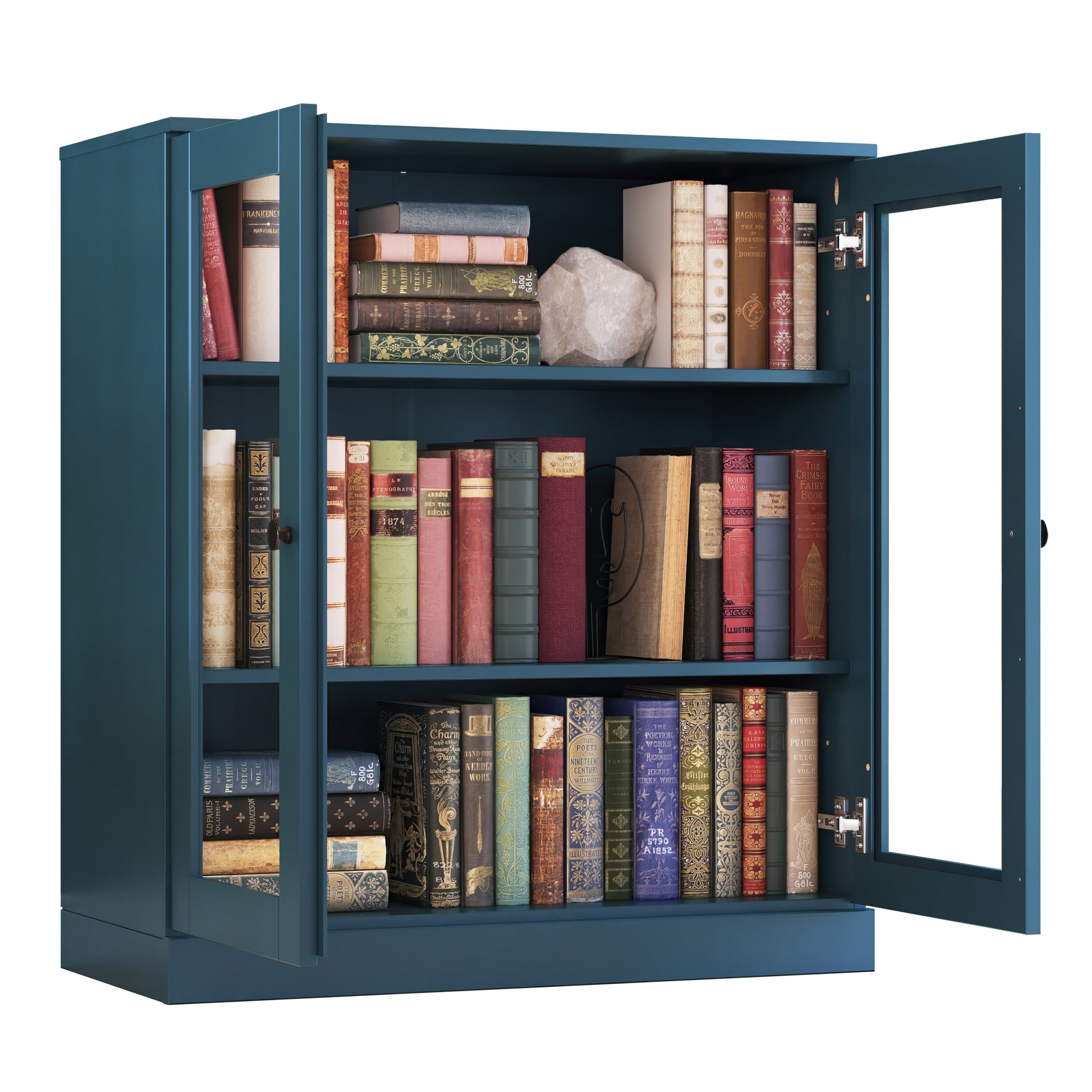 100% Solid Wood 3-shelf Bookcase with Optional Doors by Palace Imports