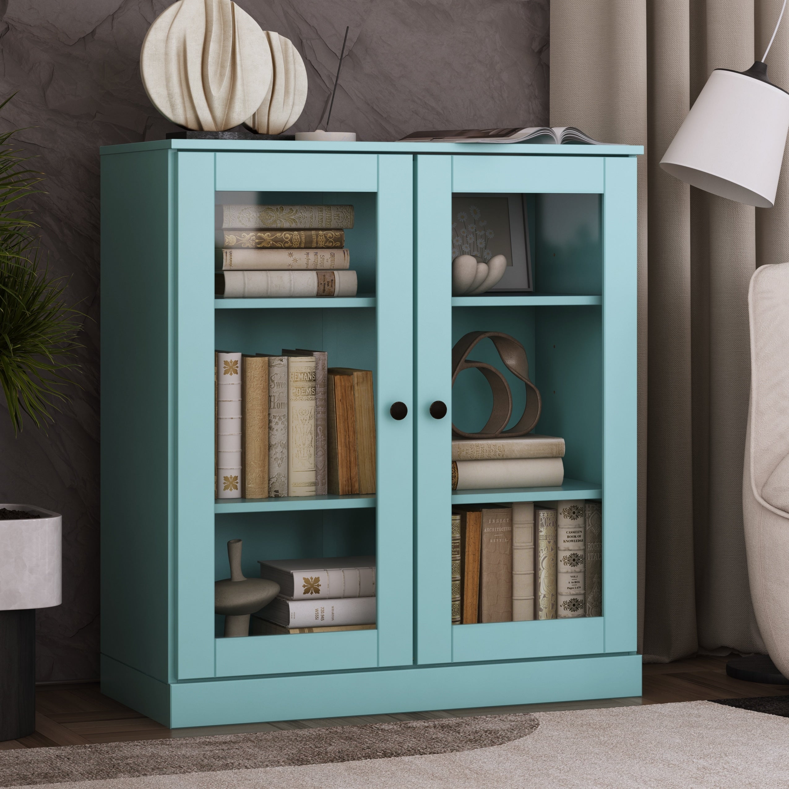 100% Solid Wood 3-shelf Bookcase with Optional Doors by Palace Imports