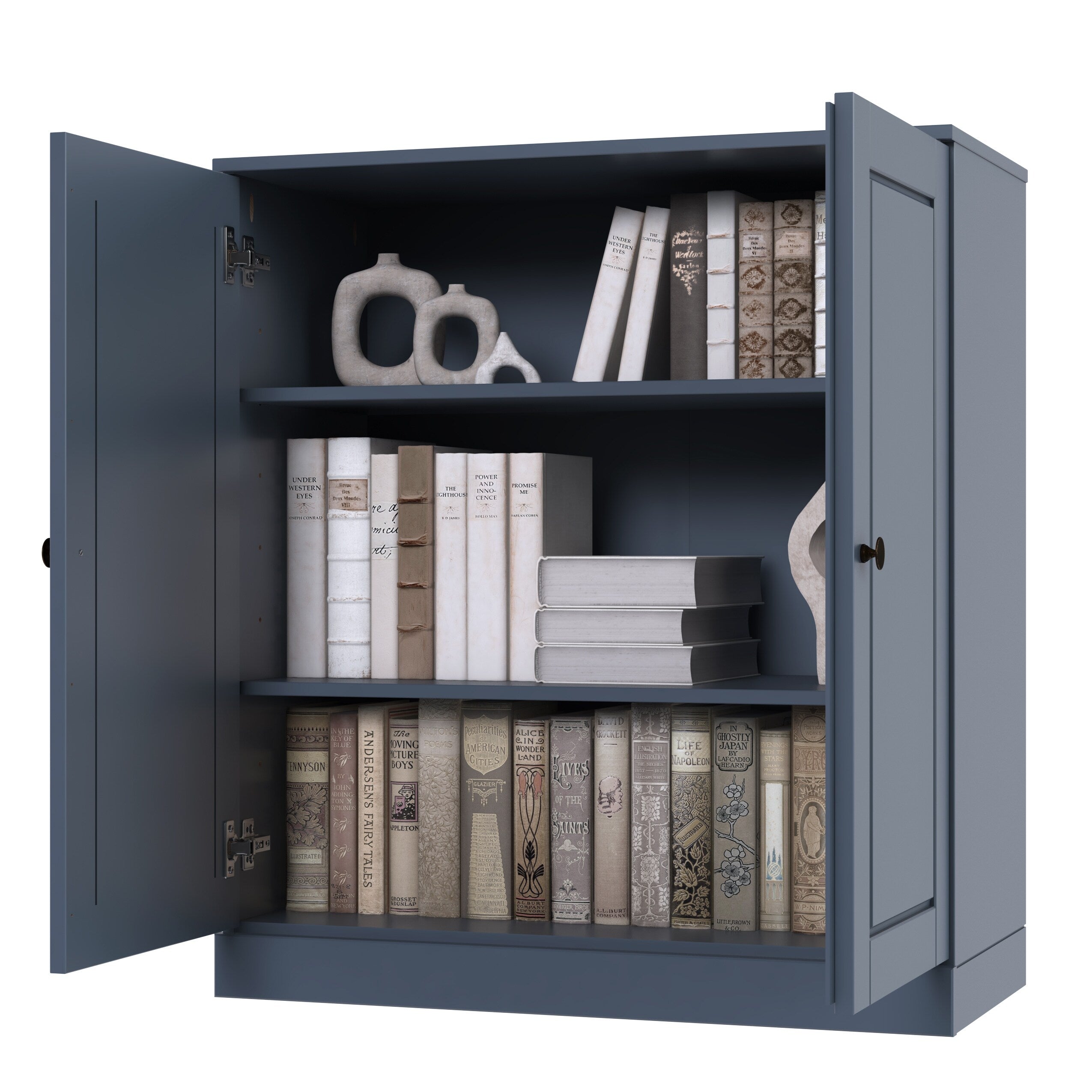 100% Solid Wood 3-shelf Bookcase with Optional Doors by Palace Imports