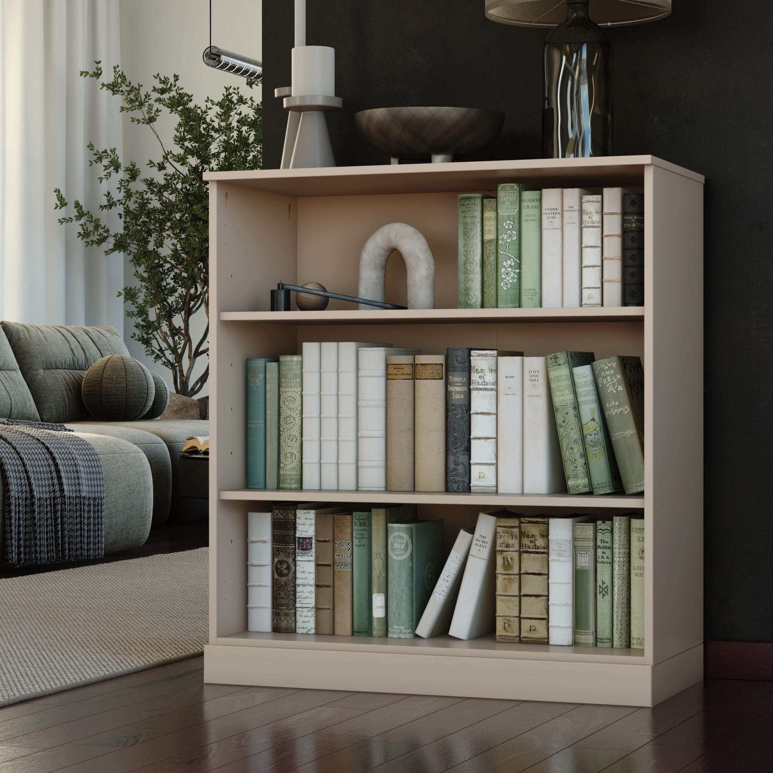 100% Solid Wood 3-shelf Bookcase with Optional Doors by Palace Imports