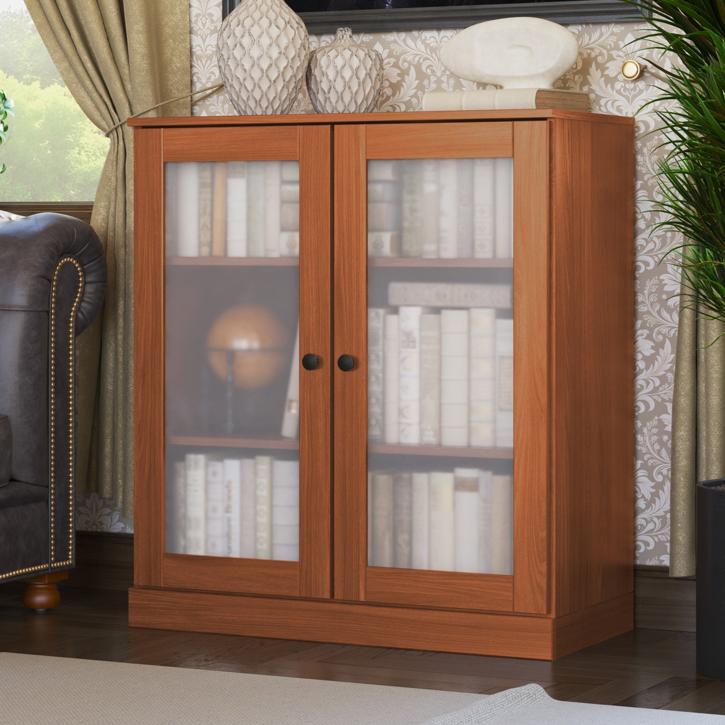 100% Solid Wood 3-shelf Bookcase with Optional Doors by Palace Imports