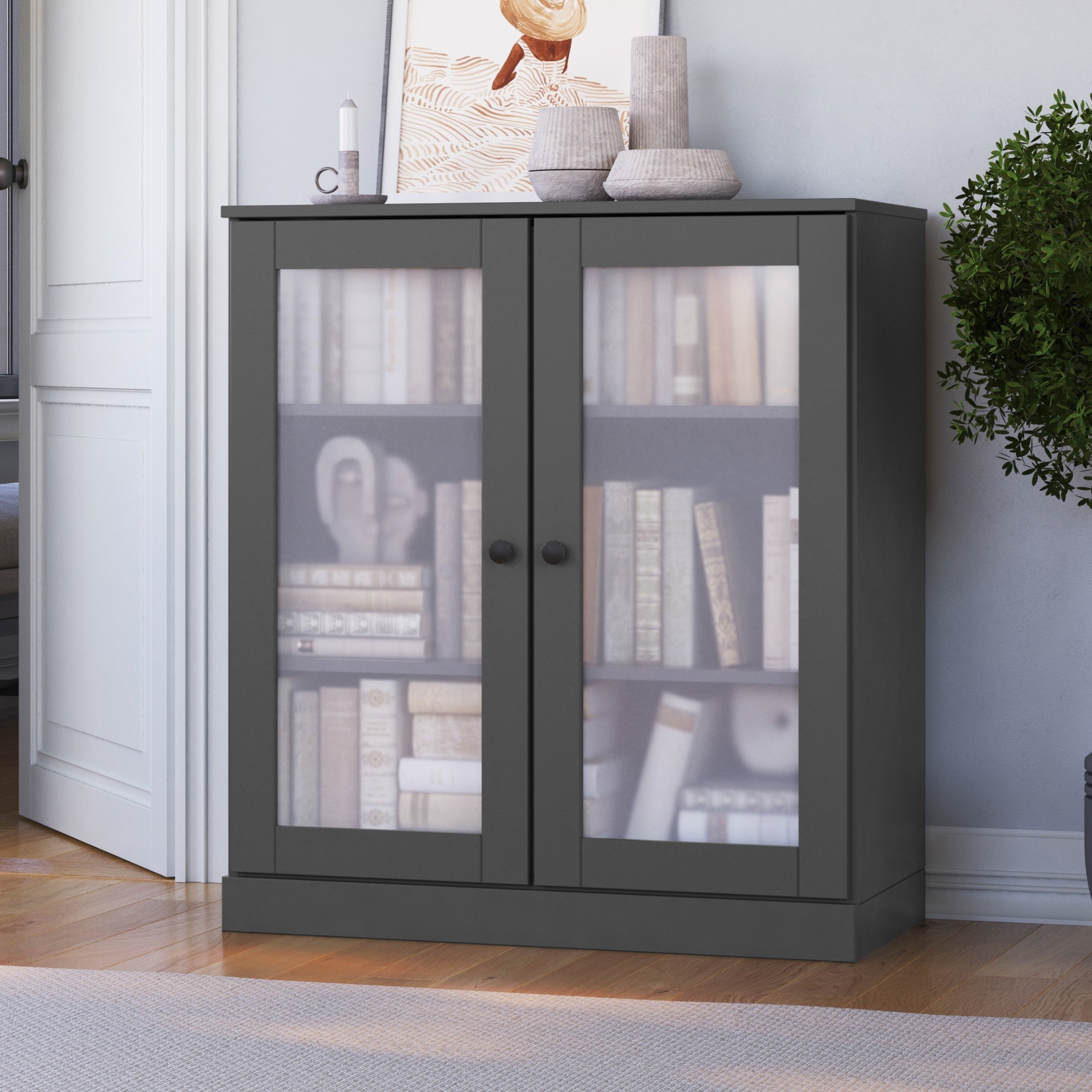 100% Solid Wood 3-shelf Bookcase with Optional Doors by Palace Imports