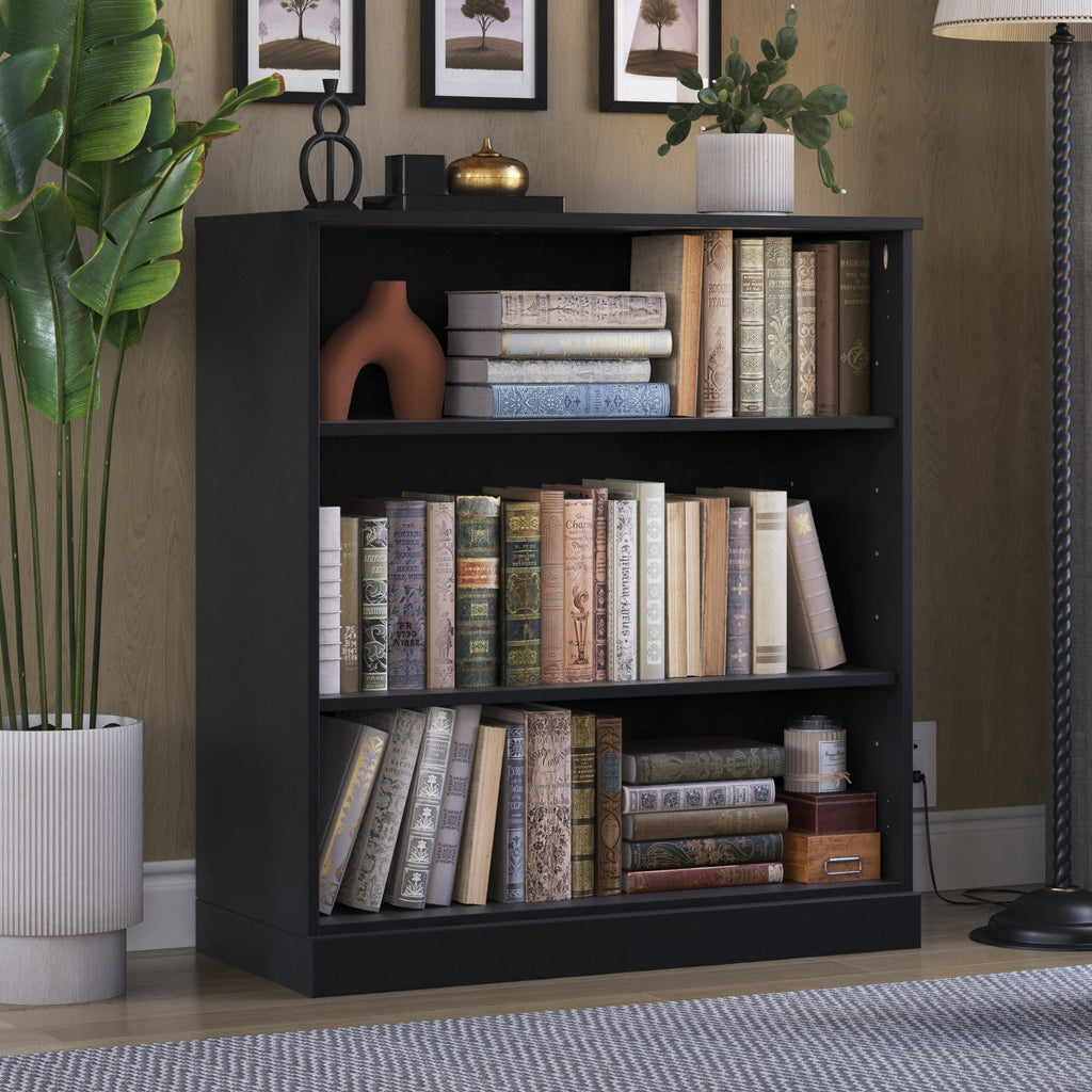 100% Solid Wood 3-shelf Bookcase with Optional Doors by Palace Imports
