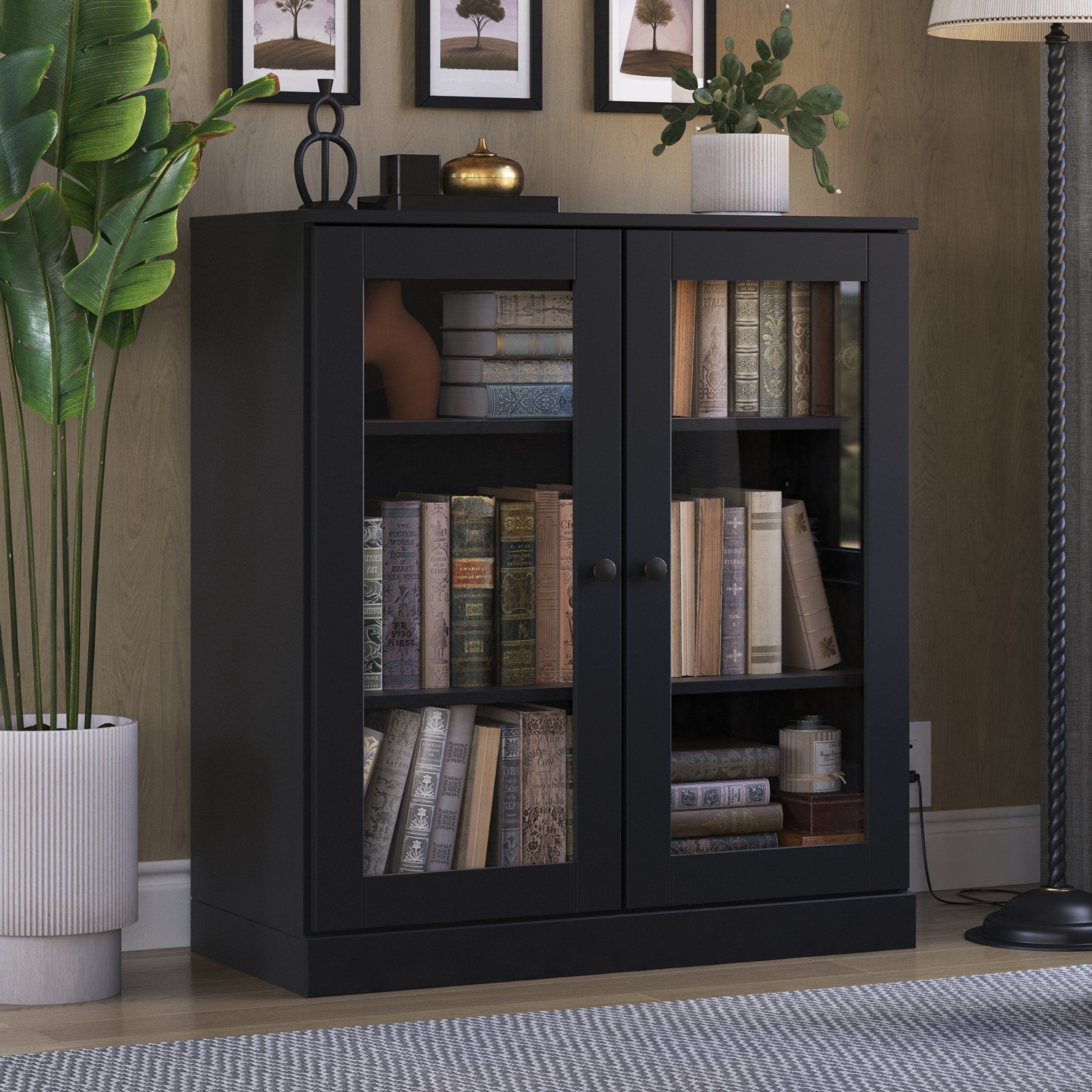 100% Solid Wood 3-shelf Bookcase with Optional Doors by Palace Imports