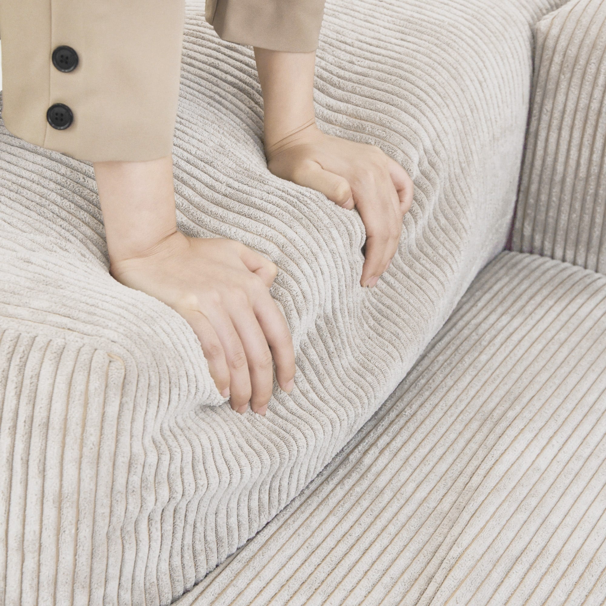 102'' Corduroy Loveseat Sofa Large Modular Cloud Couch