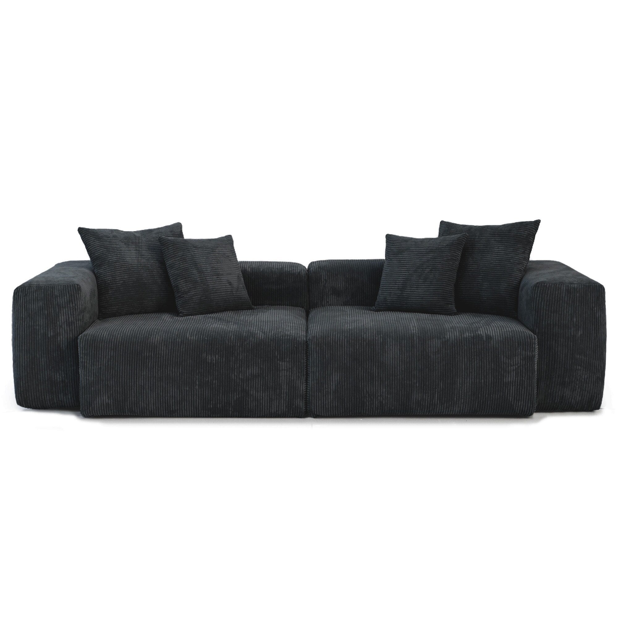 102'' Corduroy Loveseat Sofa Large Modular Cloud Couch