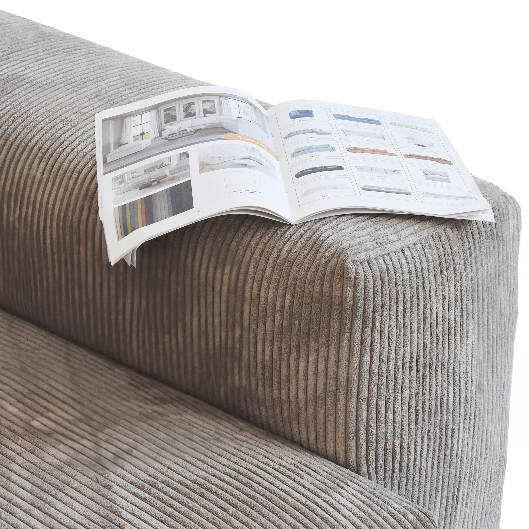 102'' Corduroy Loveseat Sofa Large Modular Cloud Couch