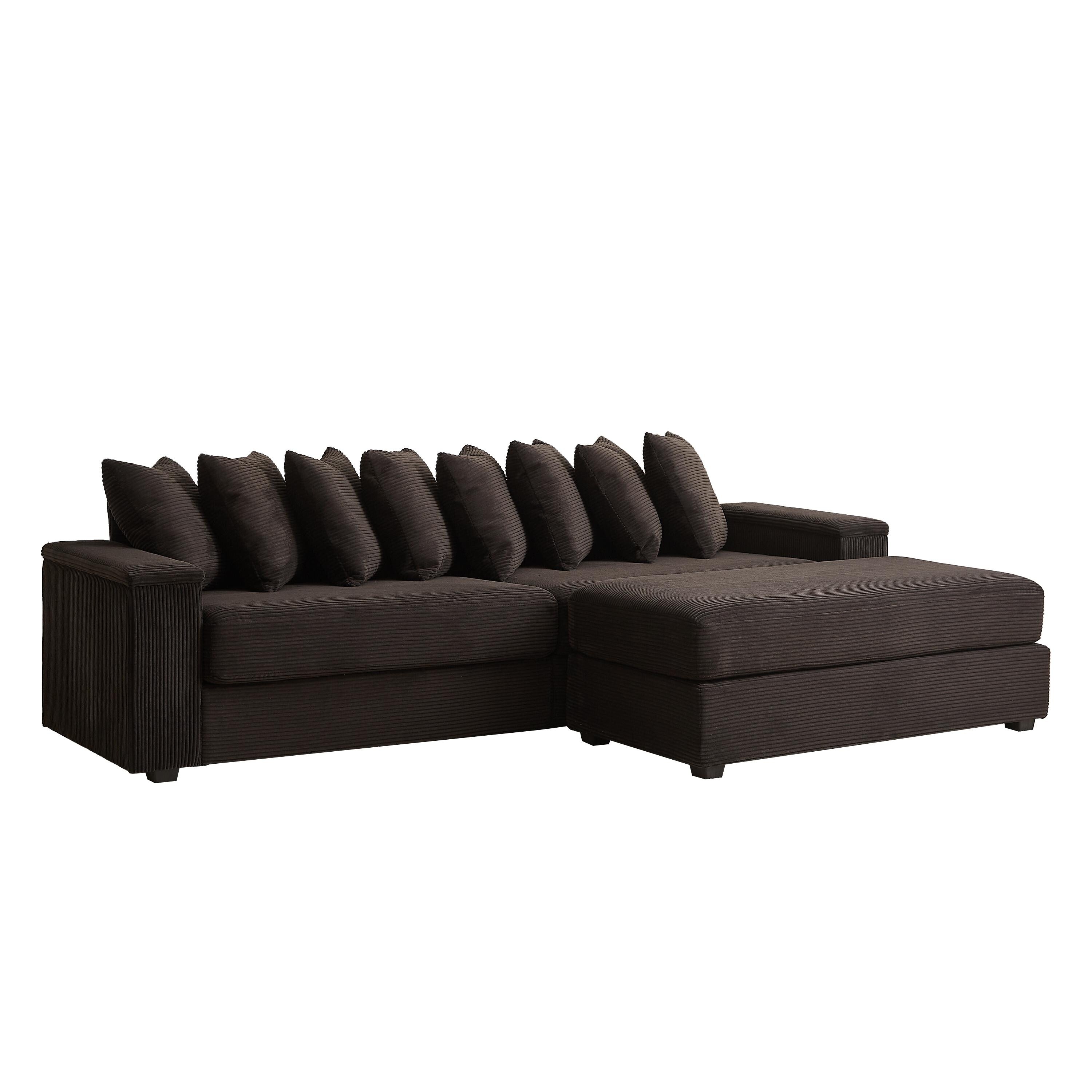 104-In Oversized Large Corduroy L Shaped Sofa with Chaise