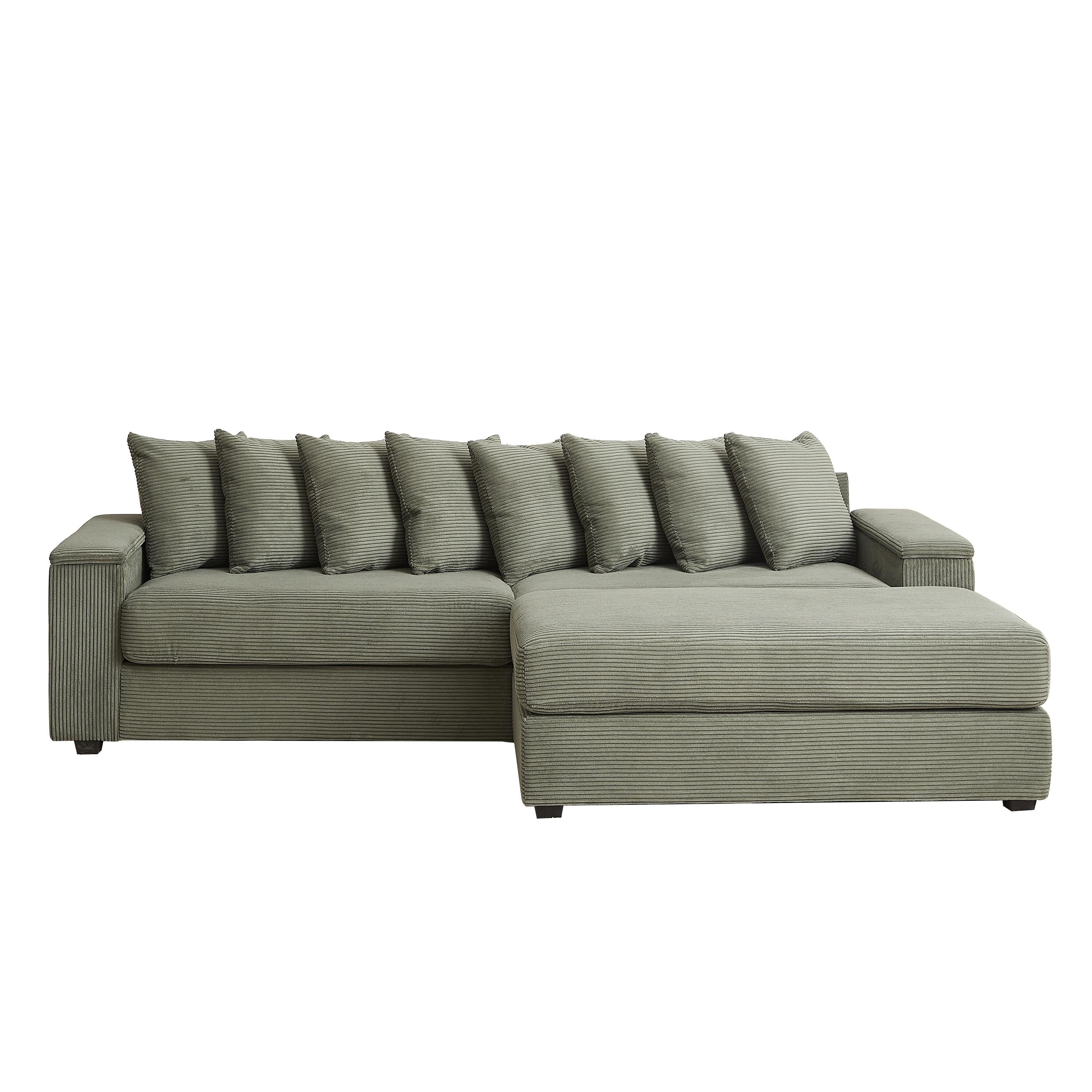 104-In Oversized Large Corduroy L Shaped Sofa with Chaise