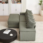 104-In Oversized Large Corduroy L Shaped Sofa with Chaise